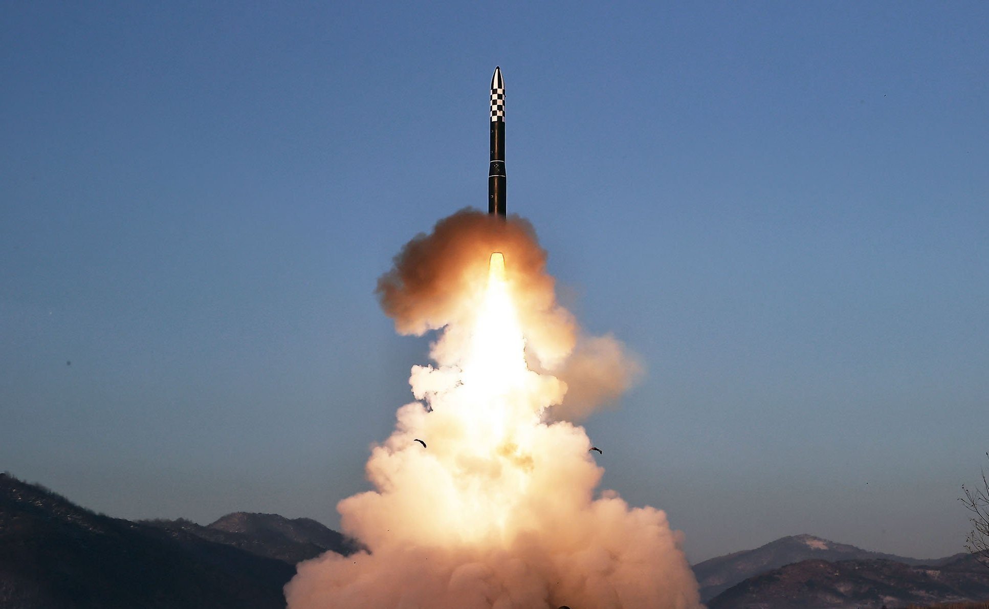 A nuclear-capable Hwasong-18 intercontinental ballistic missile is tested at an undisclosed location on December 18, 2023. Photo: KCNA/KNS/dpa 