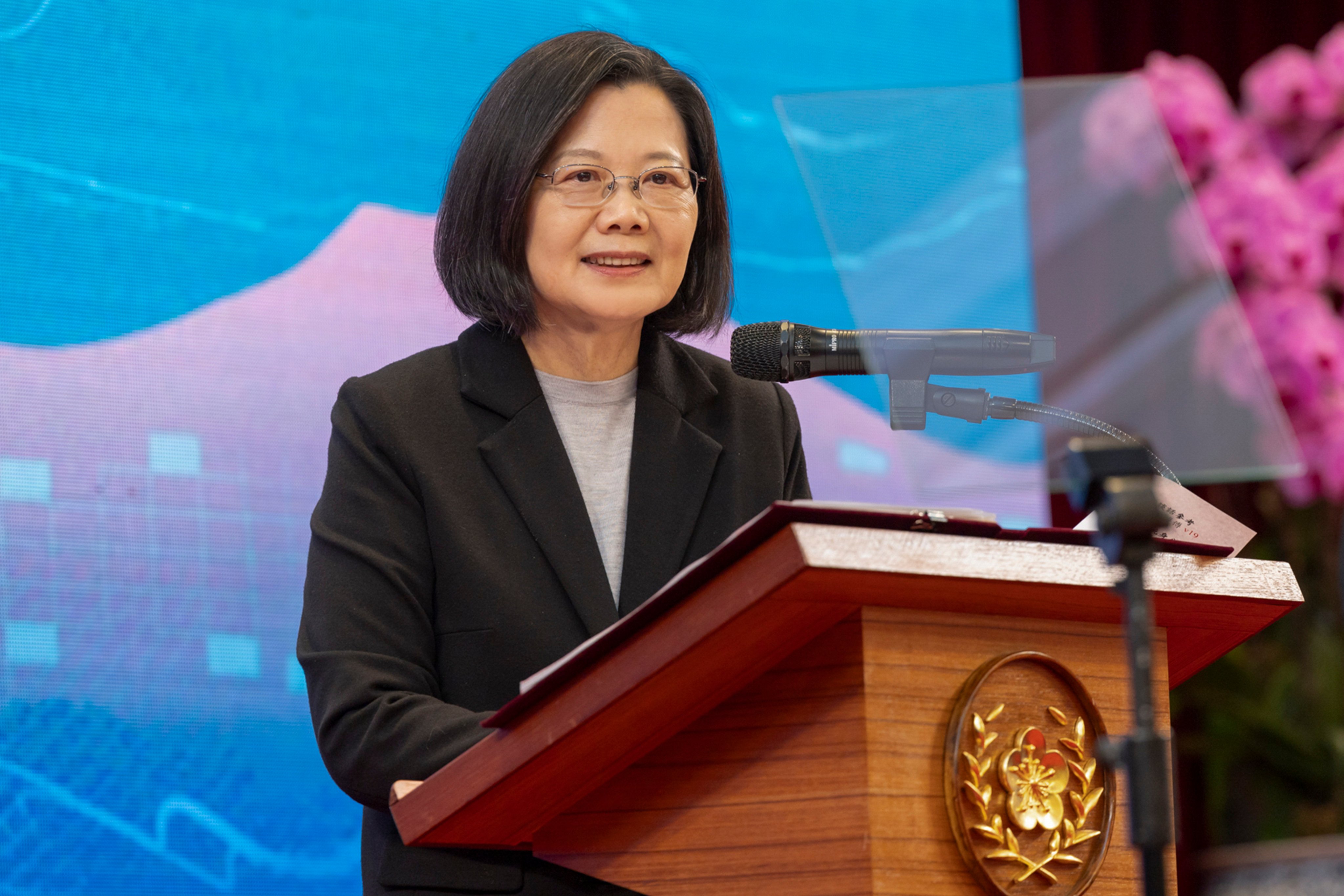 Tsai Ing-wen delivers her final new year’s speech as Taiwanese president. Photo: AP