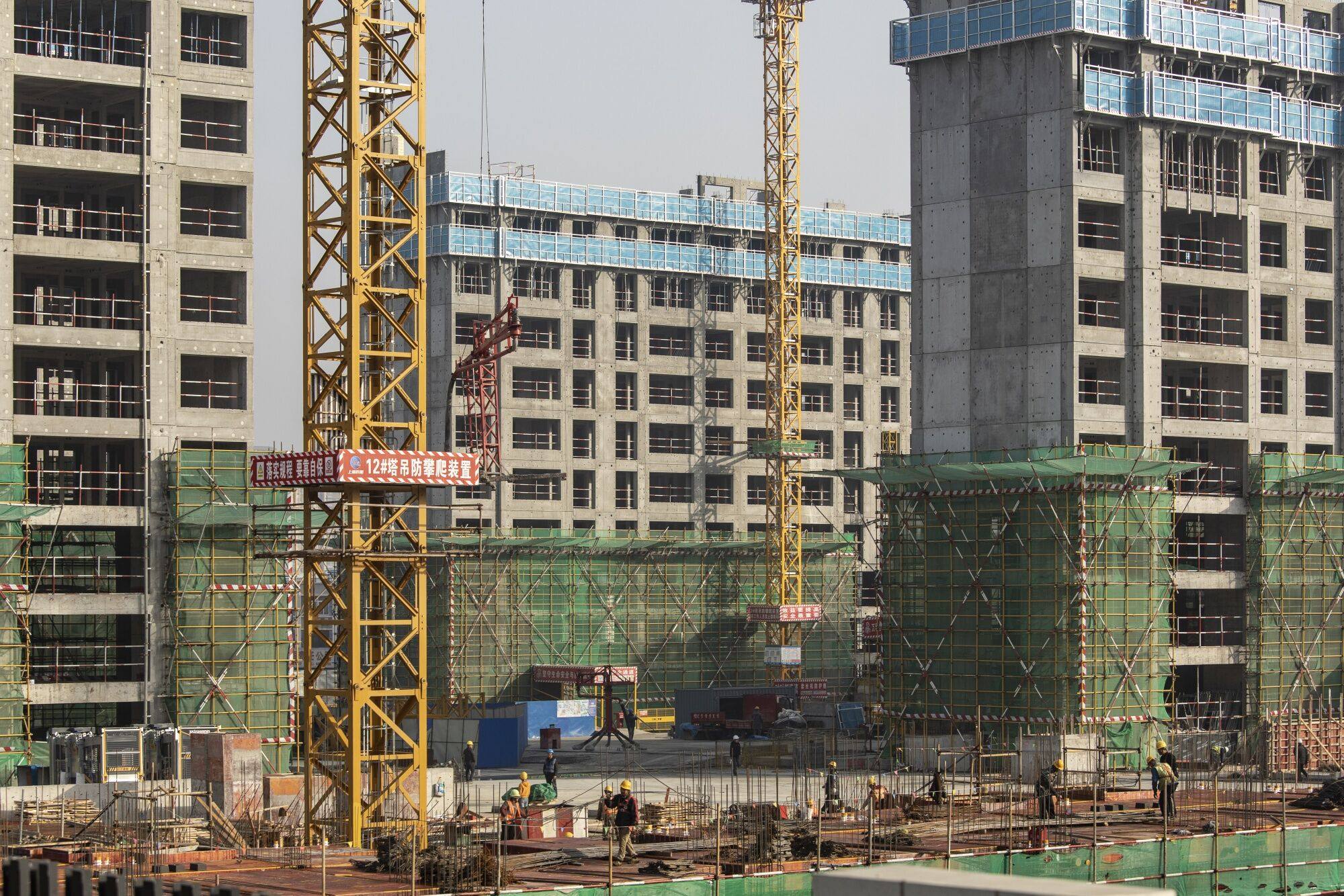 Residential buildings under construction at China Vanke’s Isle Maison development in Hefei, China, on November 27, 2023. Photo: Bloomberg