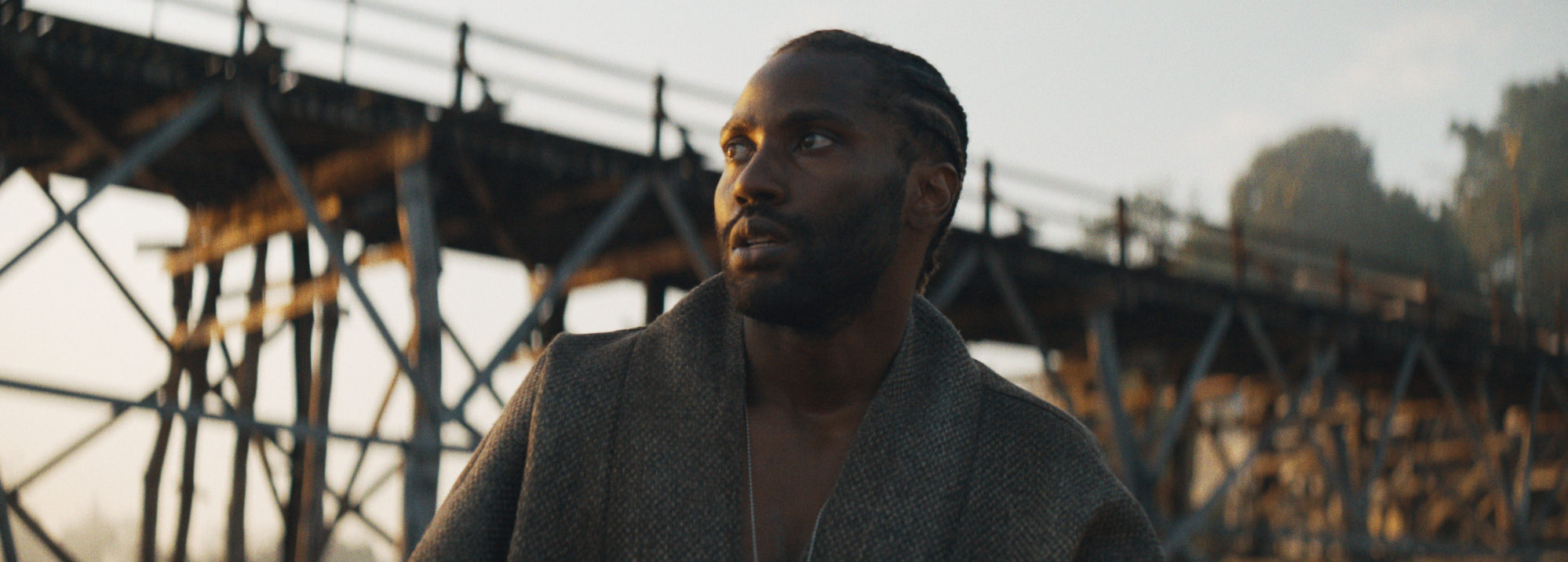 John David Washington in a still from “The Creator”. Photo: 20th Century Studios