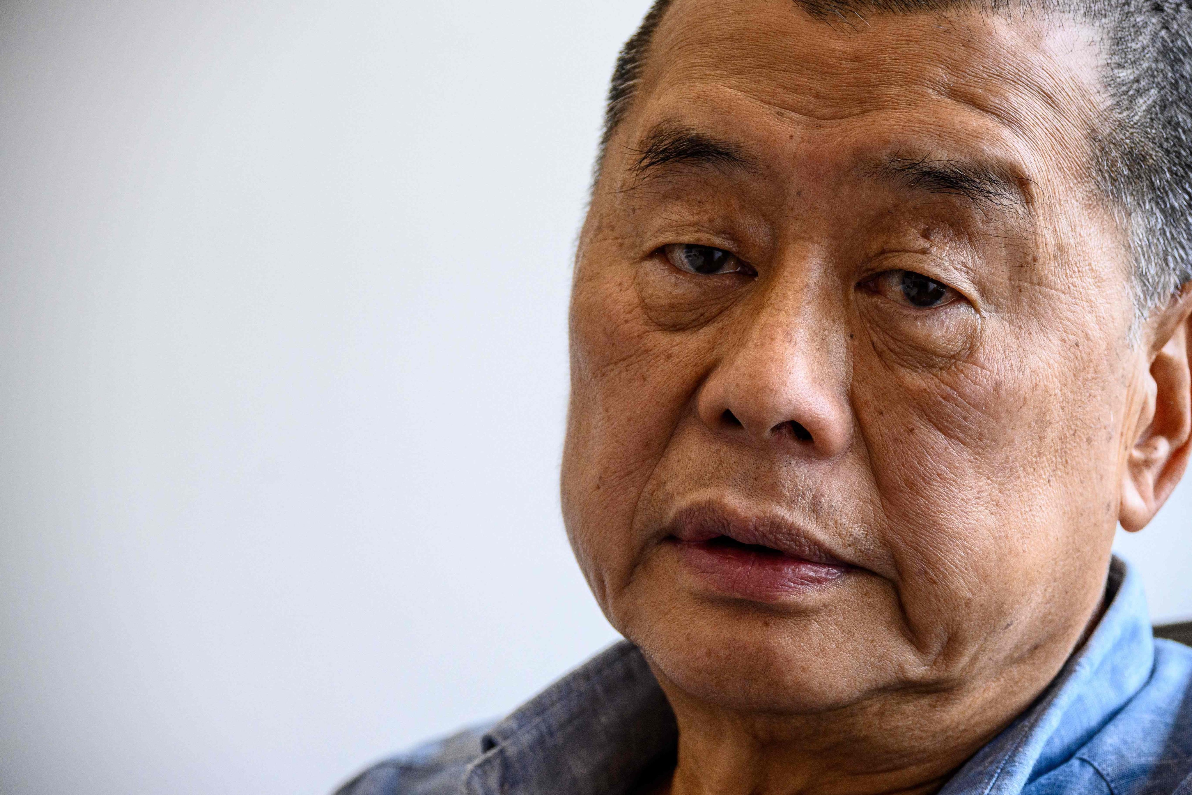 Apple Daily founder Jimmy Lai is accused of calling for sanctions against national and local authorities in the wake of the 2019 social unrest. Photo: AFP