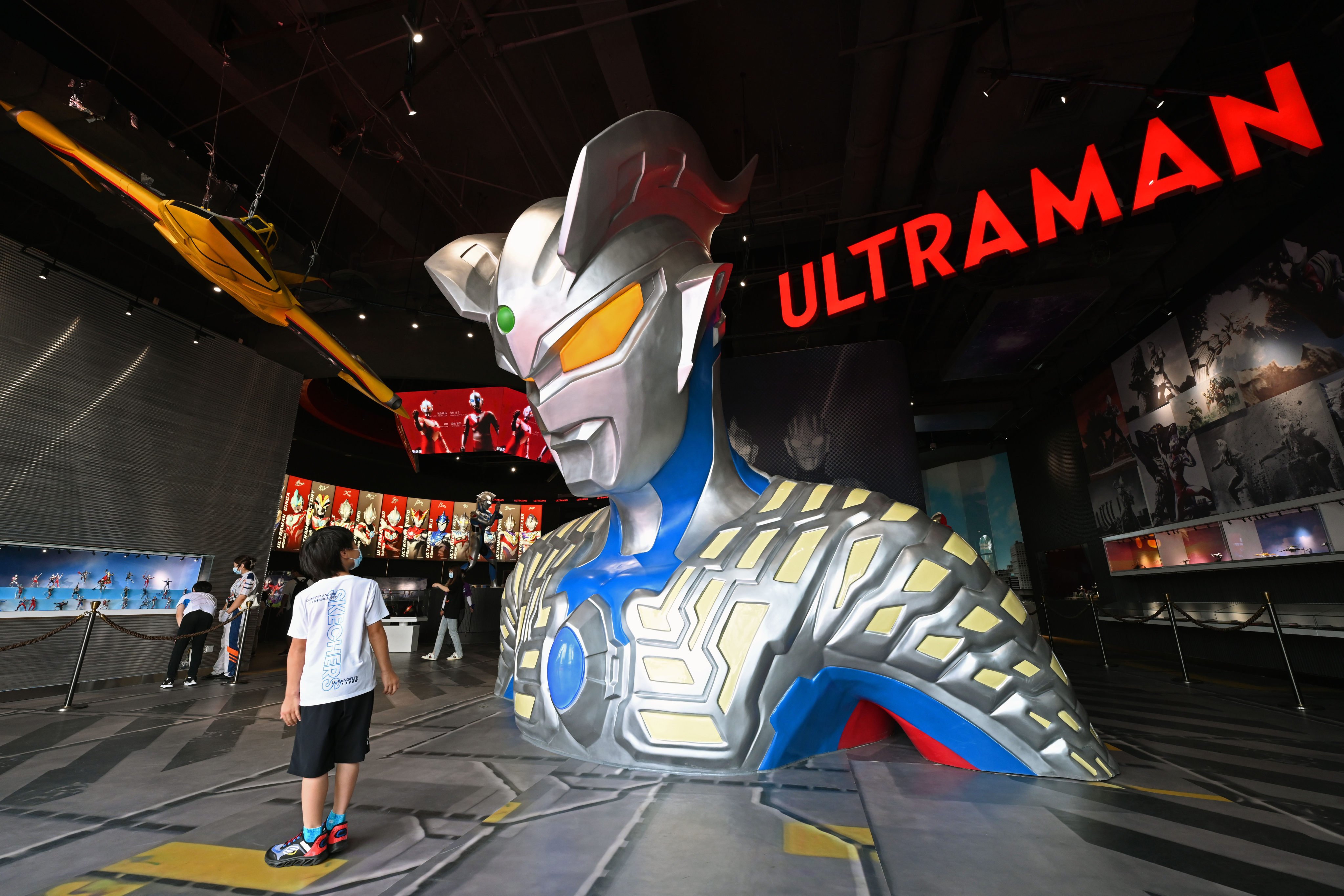 A giant bust of Ultraman is seen at the Ultraman Theme Pavilion in Shanghai. China’s obsession with the Ultraman superhero franchise has led to the opening of theme parks and a hotel – and there is more to come. Photo: Getty Images