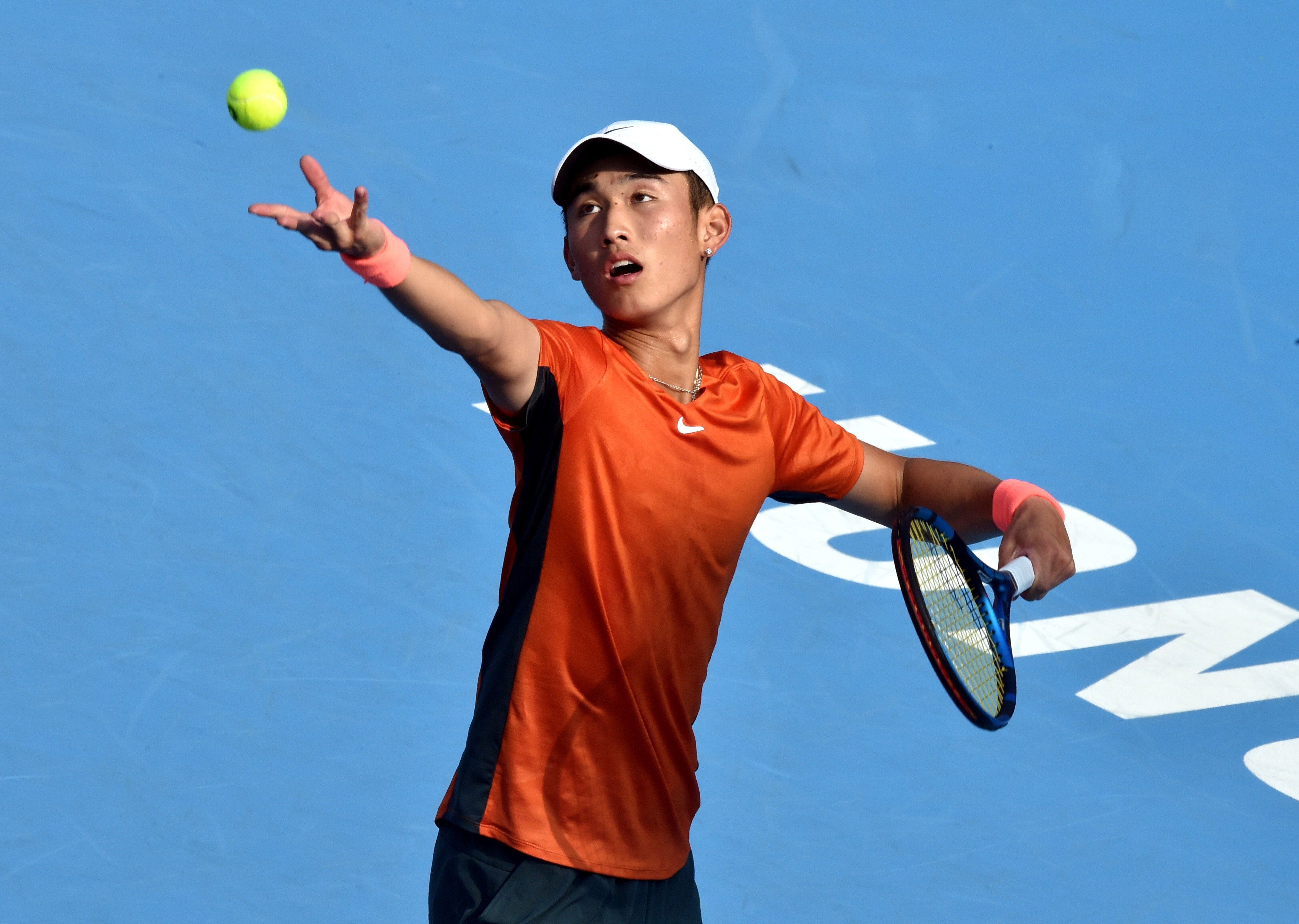 Shang Juncheng was in winning form again at the Hong Kong Tennis Open on Wednesday. Photo: Xinhua