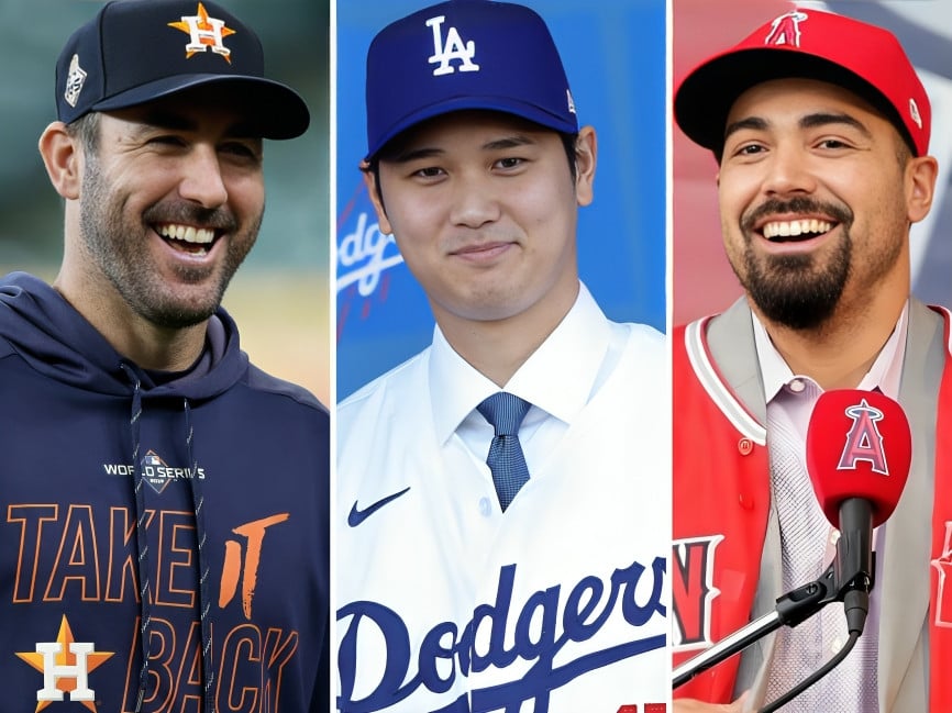 Justin Verlander, Shohei Ohtani and Anthony Rendon are among the highest-earning MLB players for 2023. Photos: AFP, Getty Images, @anthonyrendonoficial/Instagram
