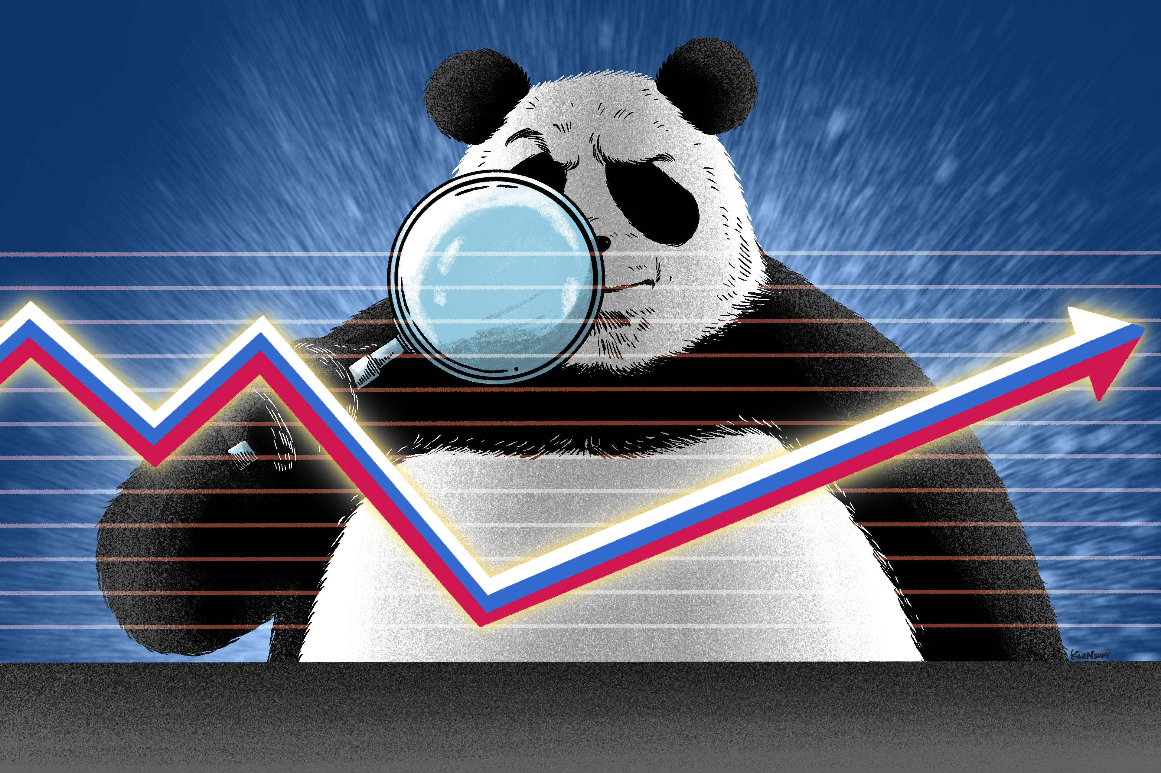 China is closely watching Russia’s post-war economic recovery. Illustration: Lau Ka-kuen