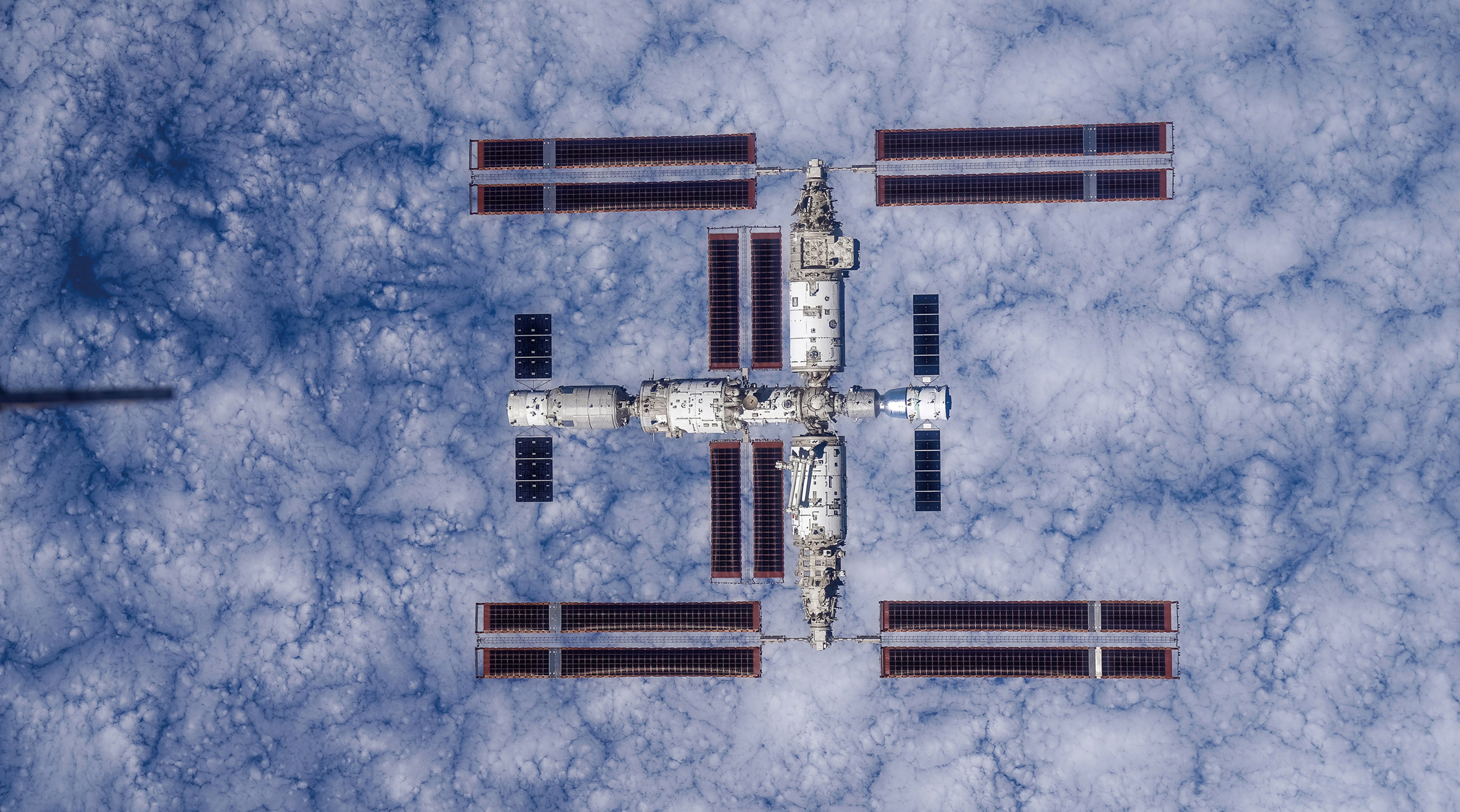 A panoramic shot of China’s Tiangong space station, taken by a Shenzhou
16 astronaut in October 2023. Photo: CMSA