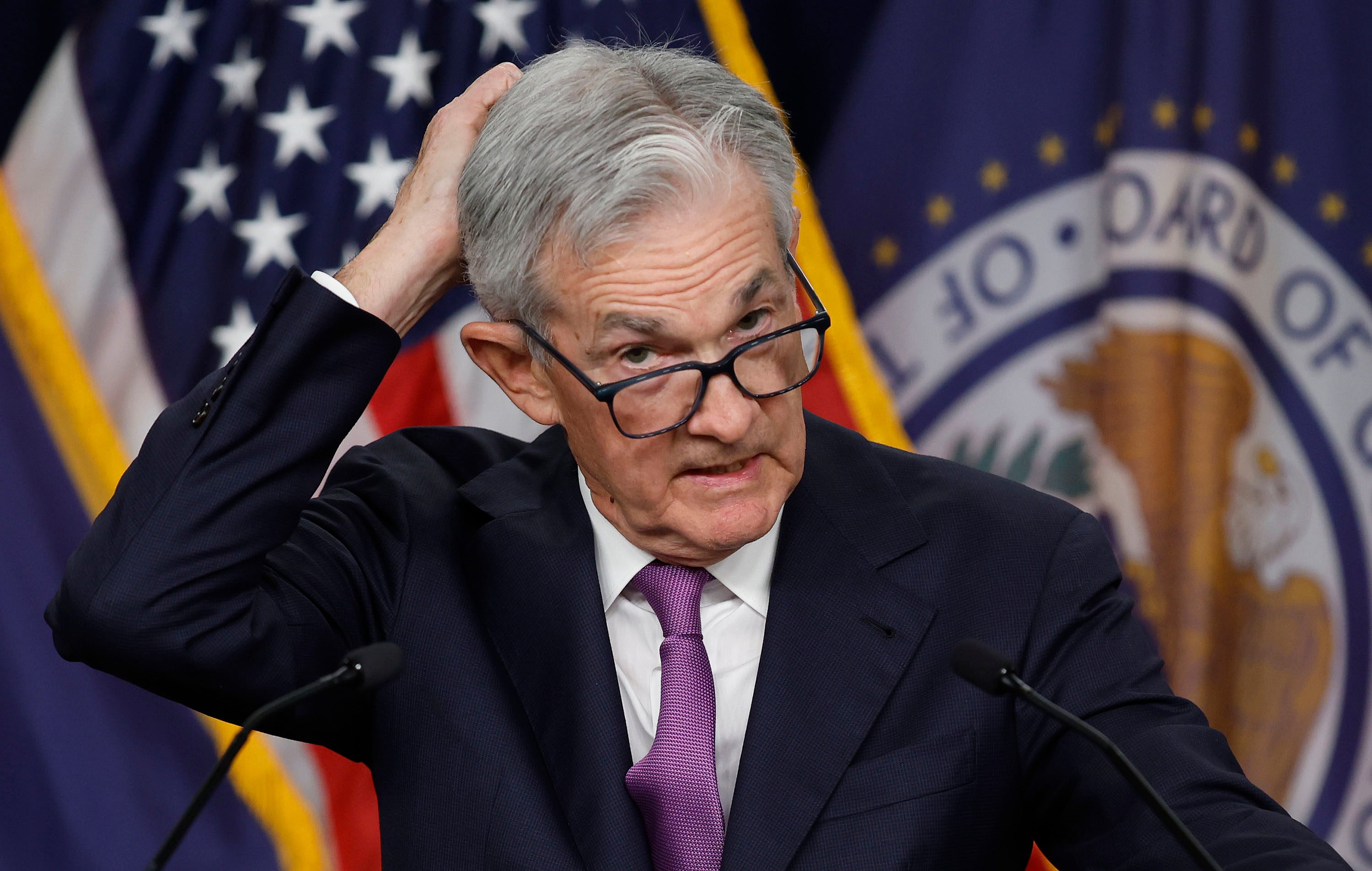 Federal Reserve Board Chairman Jerome Powell at a news conference on September 20. For those expecting a technical recession only in the US, the call was deeply and embarrassingly off target. Photo: Getty Images/TNS