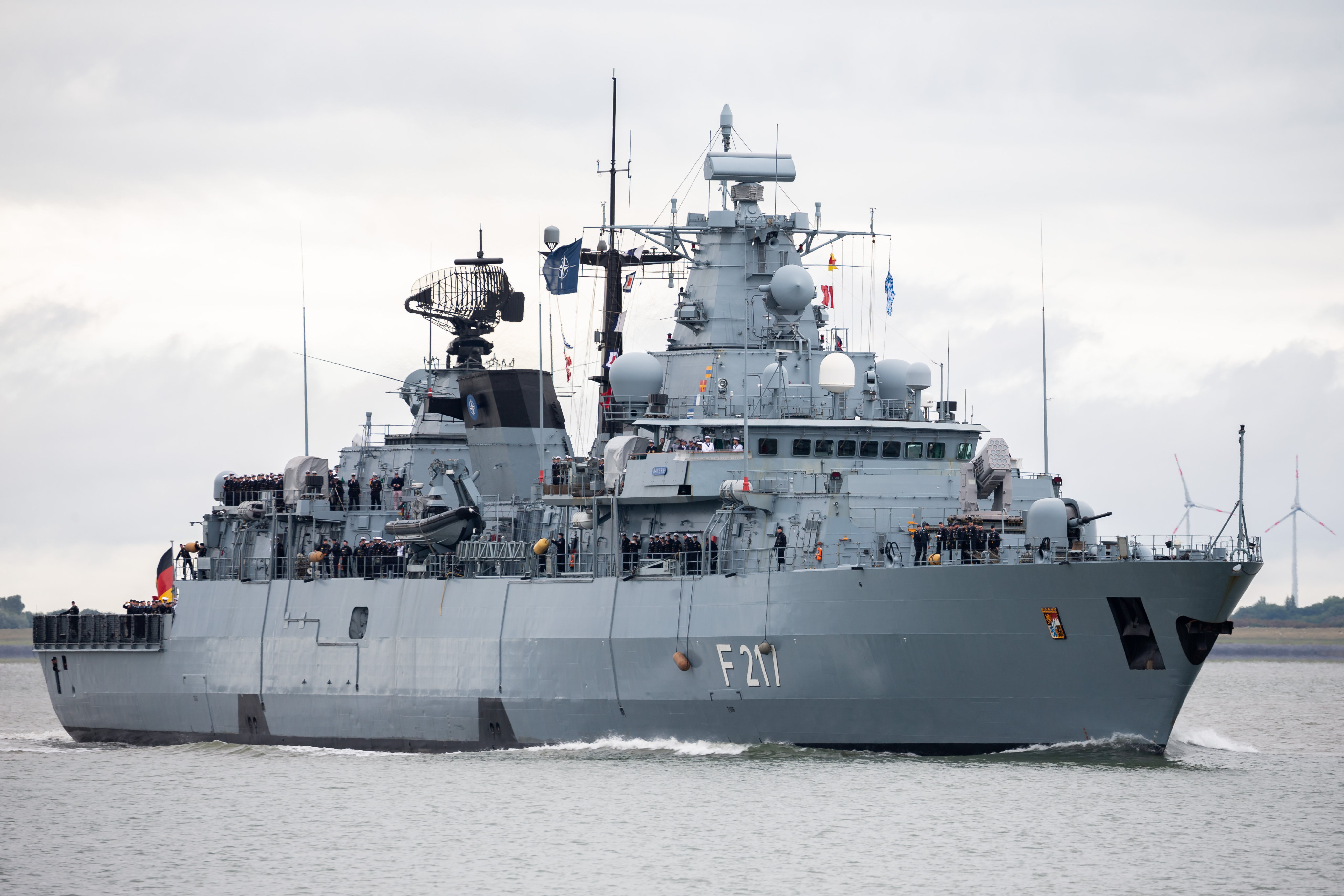 The German frigate Bayern (Bavaria). Photo: Mohssen Assanimoghaddam/dpa