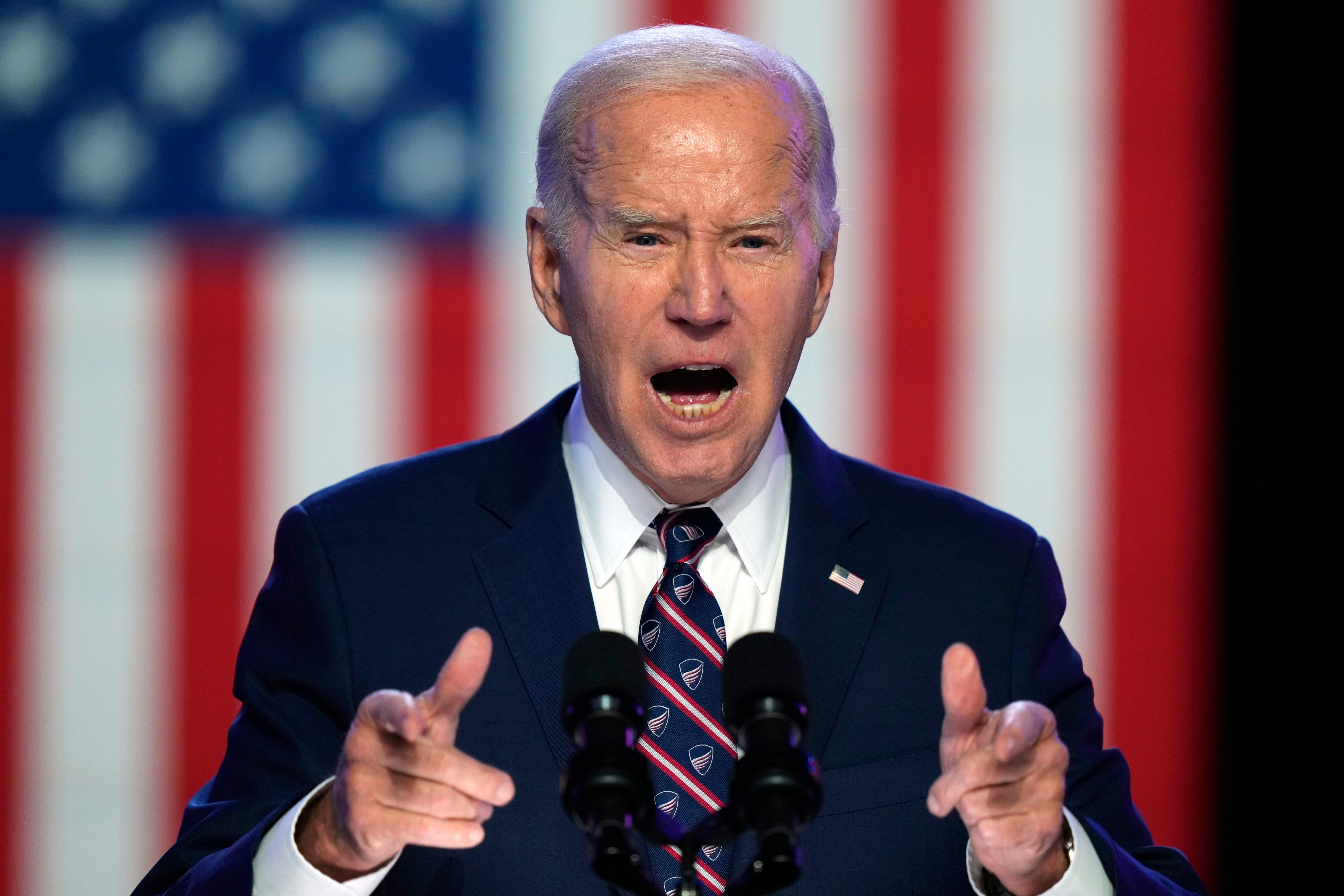 US President Joe Biden speaks in Blue Bell, Pennsylvania, US on Friday. Photo: AP