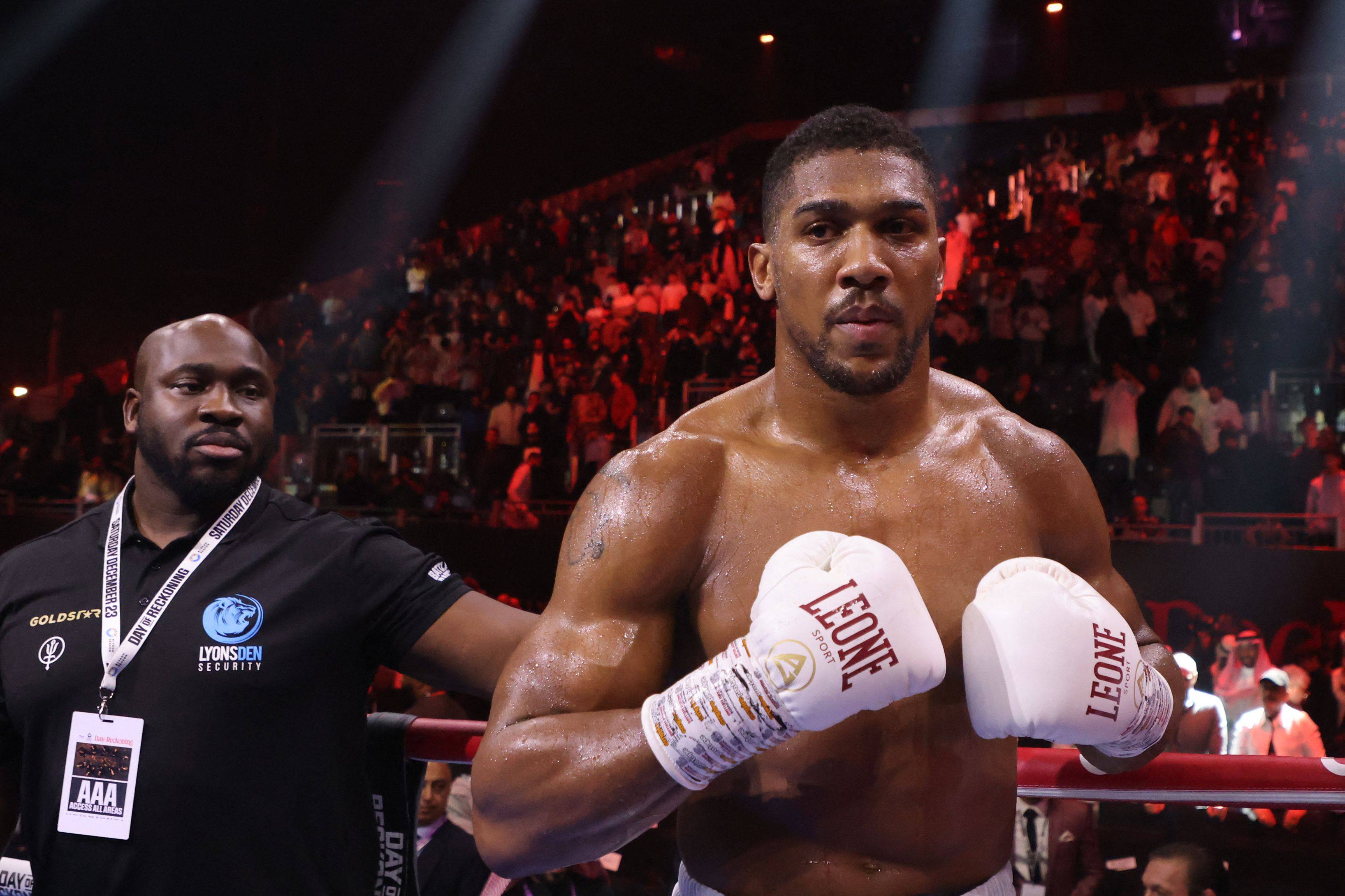 Anthony Joshua is expected to fight Francis Ngannou in Saudi Arabia in March. Photo: AFP