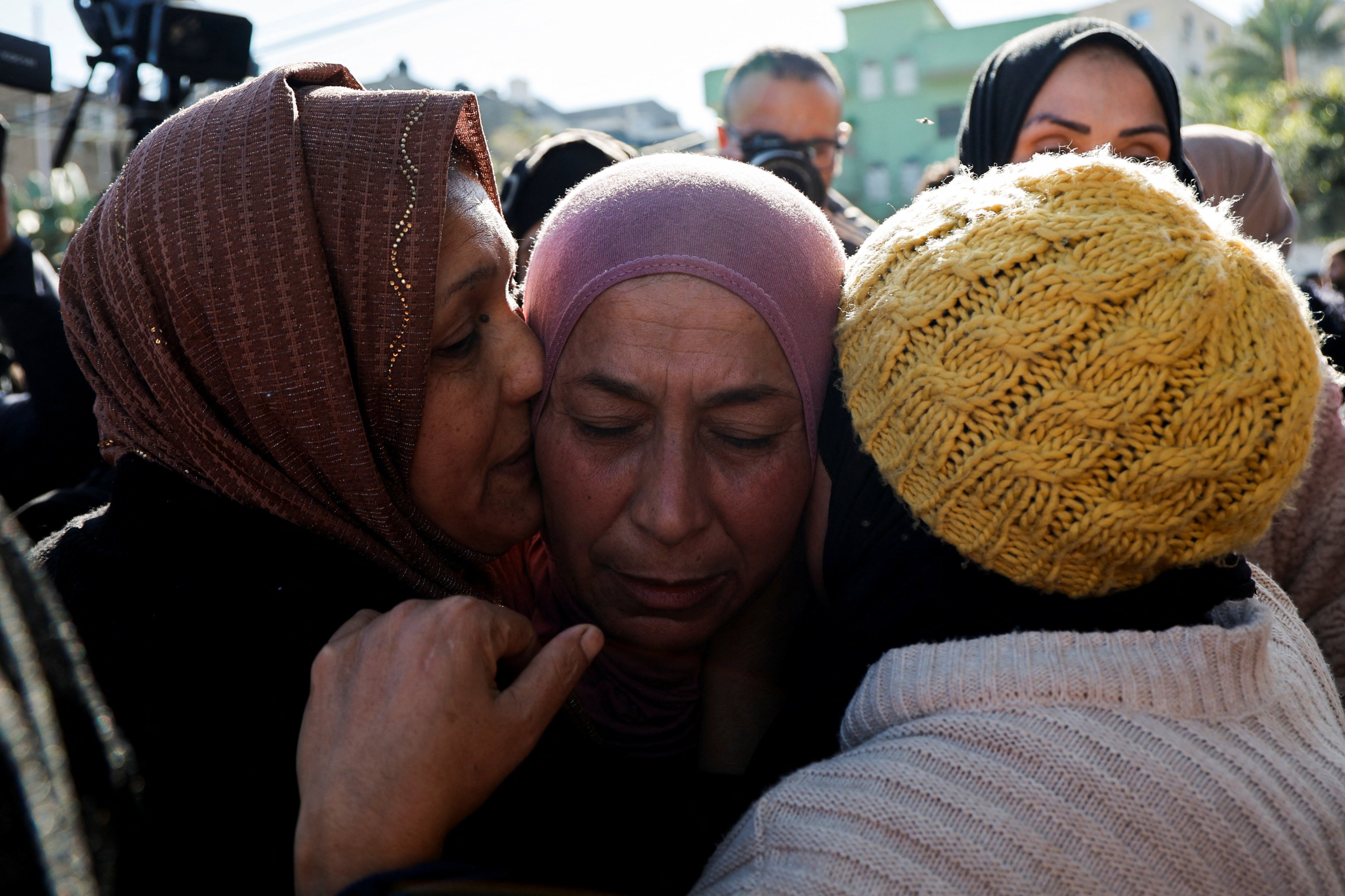 Palestinian women attend a funeral of Palestinians who were killed in an Israeli air strike in Jenin in the Israeli-occupied West Bank. Photo: Reuters