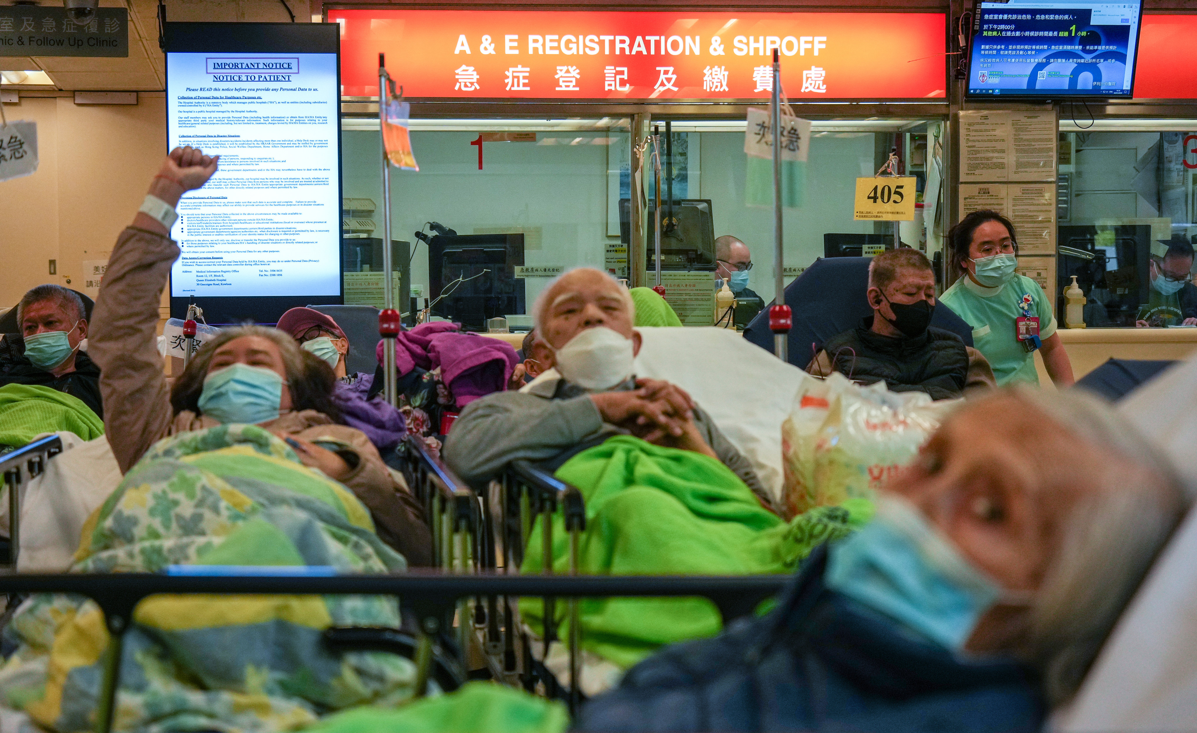 Patients wait for treatment at a city accident and emergency department. Photo: Eugene Lee