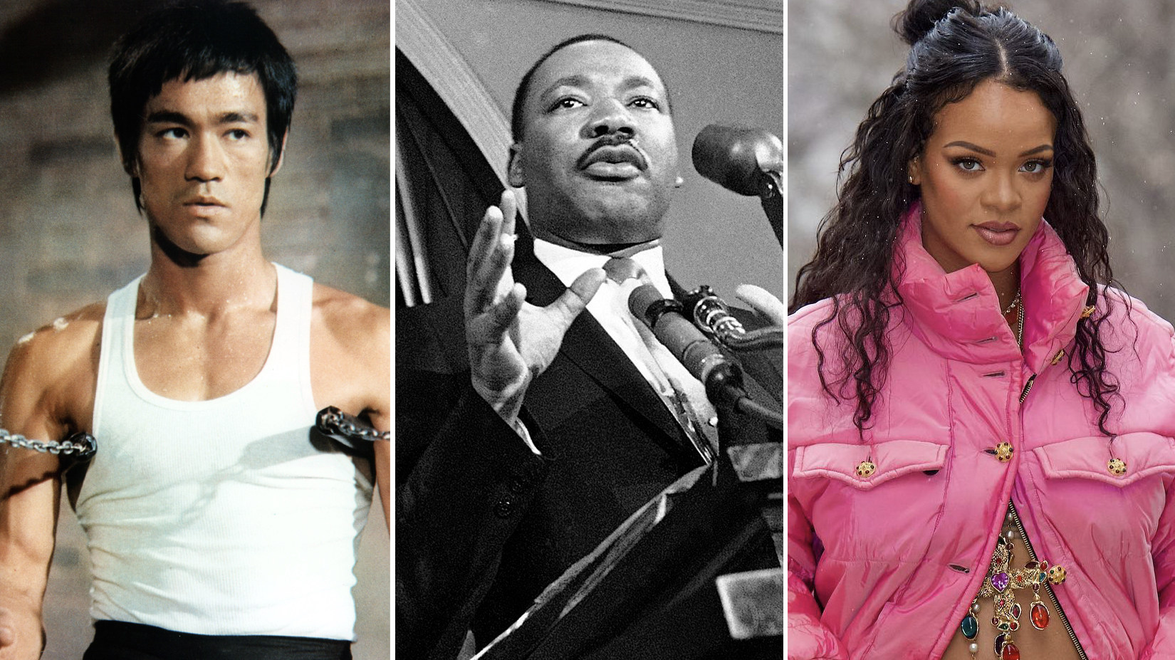 Bruce Lee, Martin Luther King Jnr and Rihanna were all born in the Year of the Dragon. Photos: Getty Images, AP, Instagram/@badgalriri