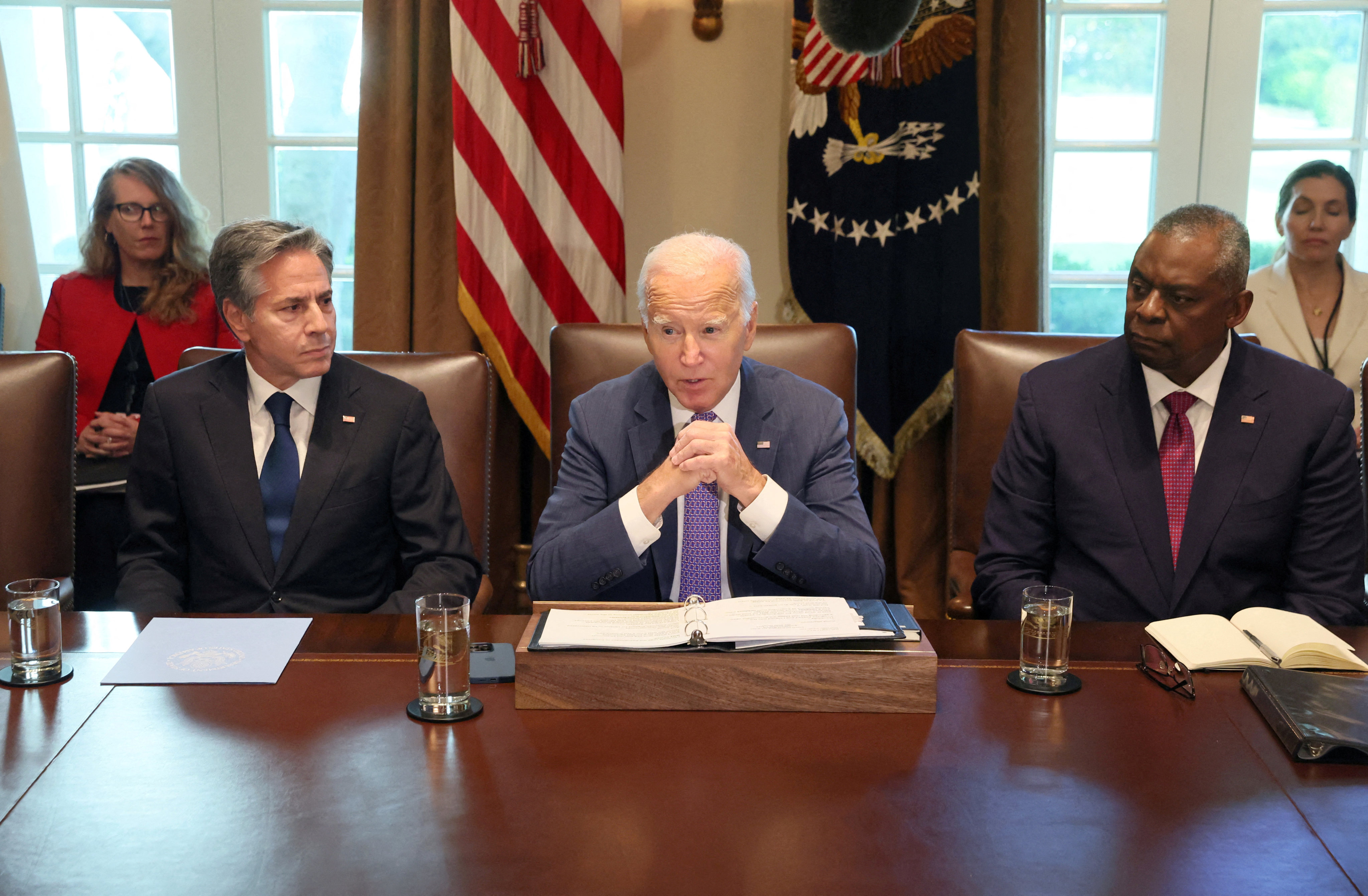 US President Joe Biden, left, and Defence Secretary Lloyd Austin. Photo: Reuters
