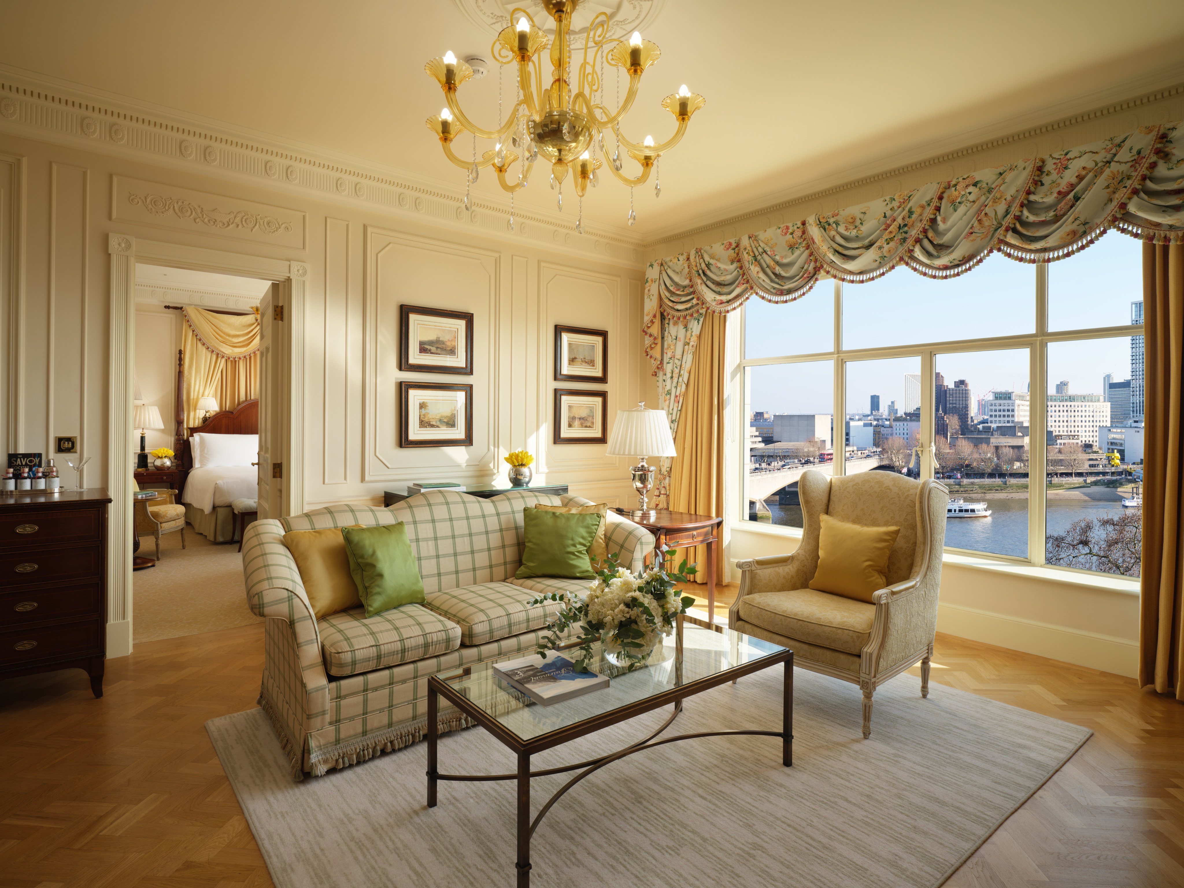 A one-bedroom river-view suite at The Savoy hotel in London. Photo: Jack Hardy