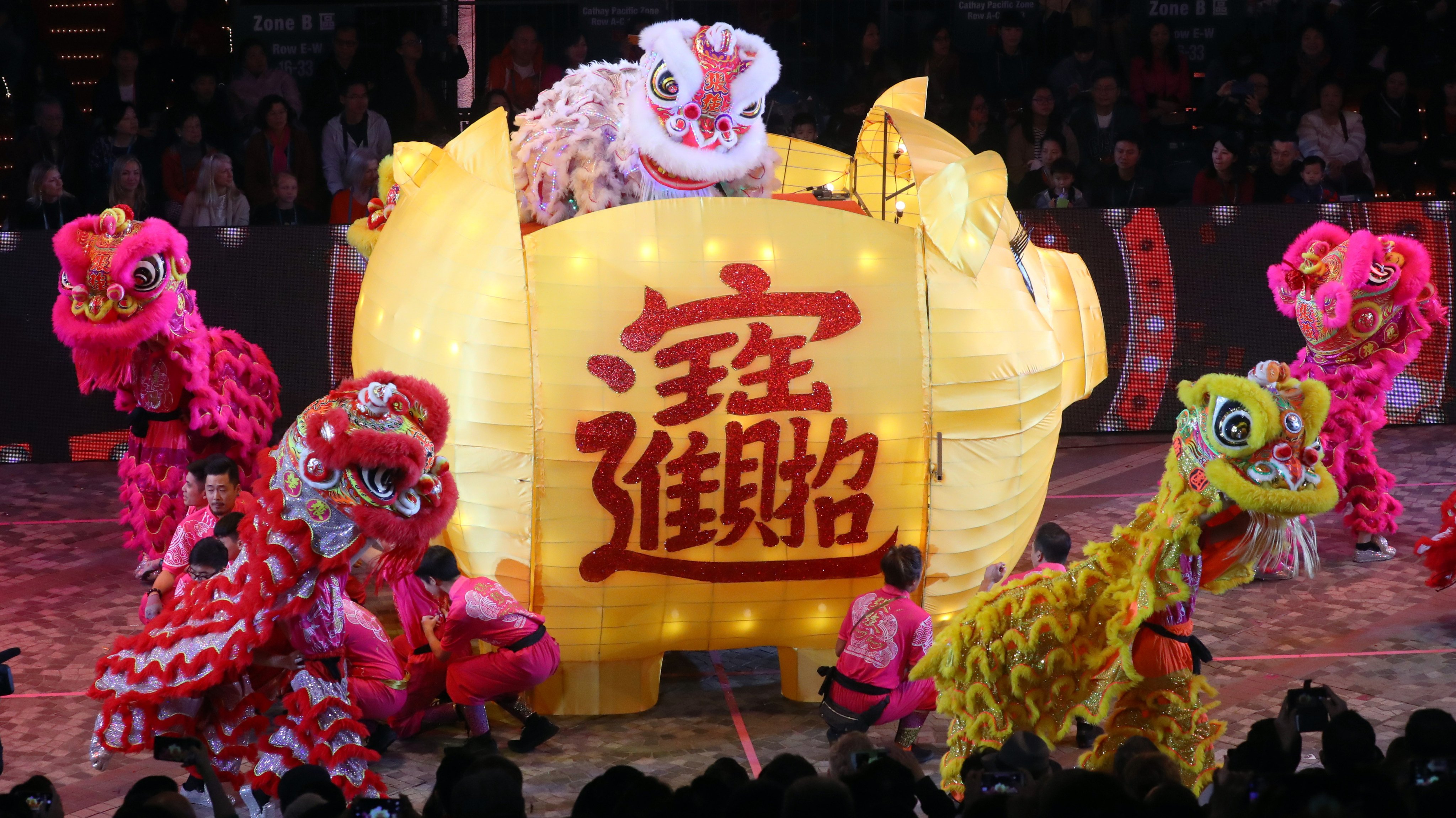 Lion dancers perform at Hong Kong’s Lunar New Year parade in 2019. Photo: Edmond So