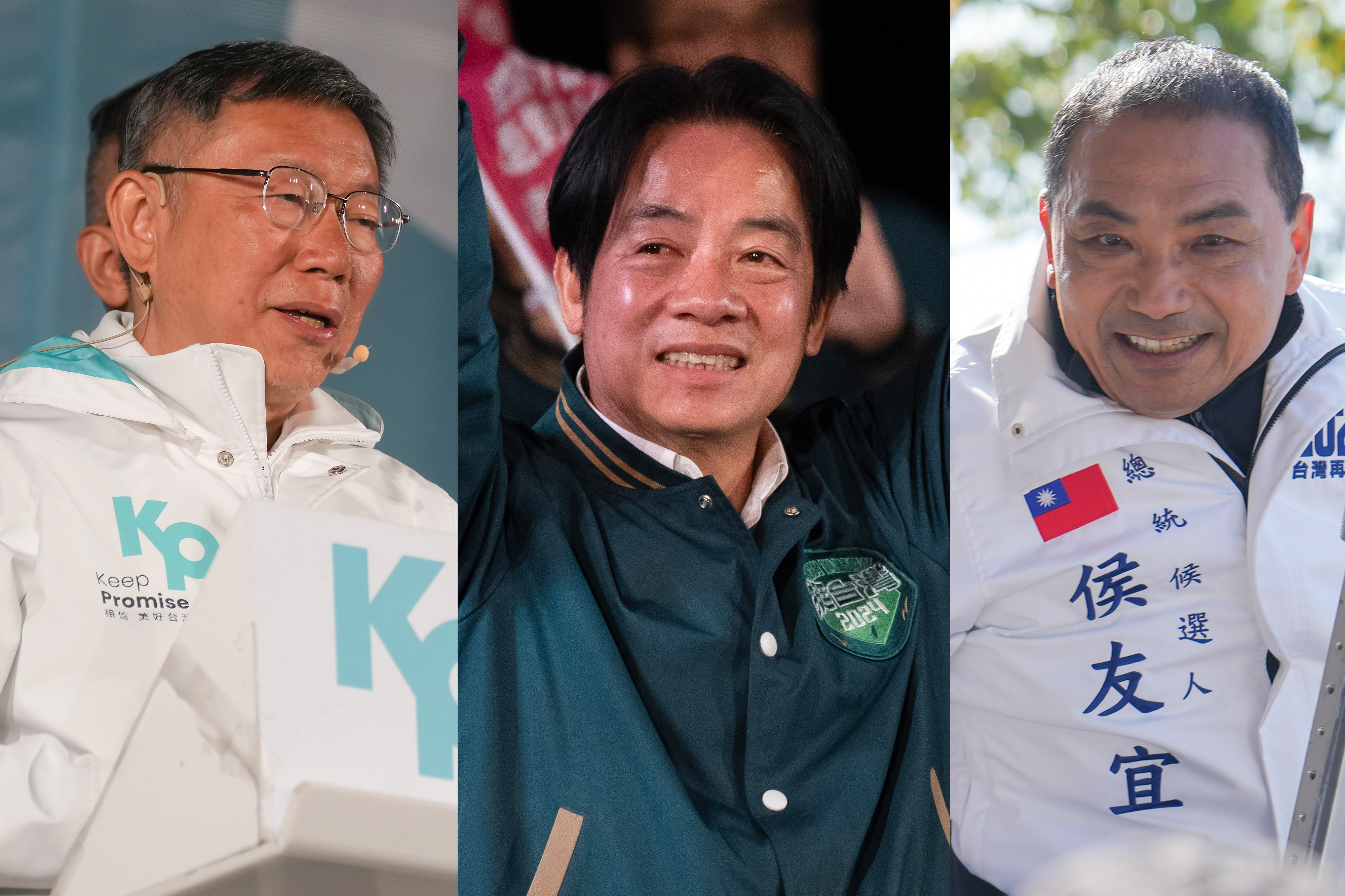 Taiwan’s 19 million voters will decide whether (from left) Ko Wen-je, William Lai Ching-te or Hou Yu-ih becomes the island’s next president. Photo: Elson Li