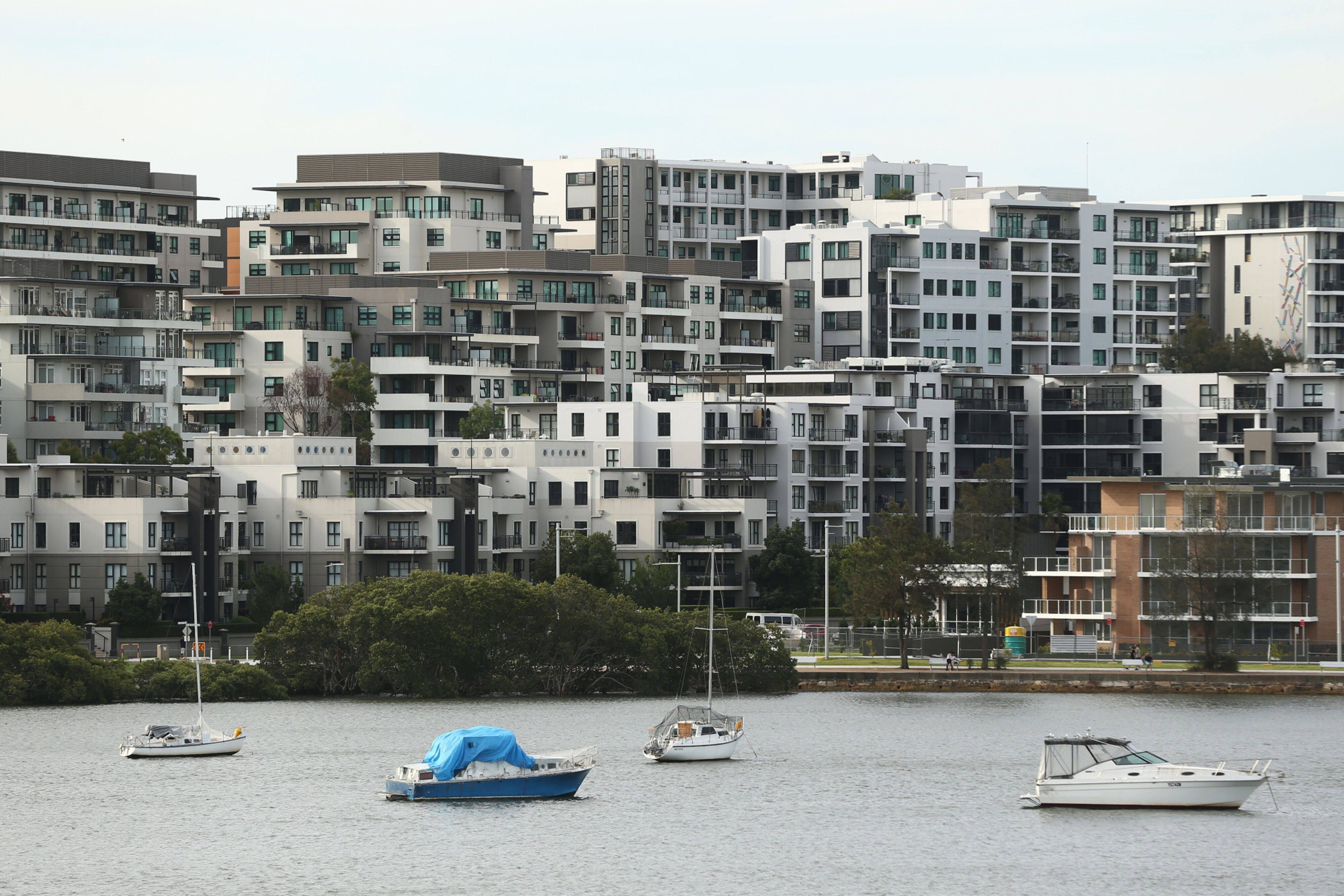 Apartment blocks stand in the suburb of Meadowbank in Sydney. Australian house values increased by 8.1 per cent in 2023. Photo: Bloomberg