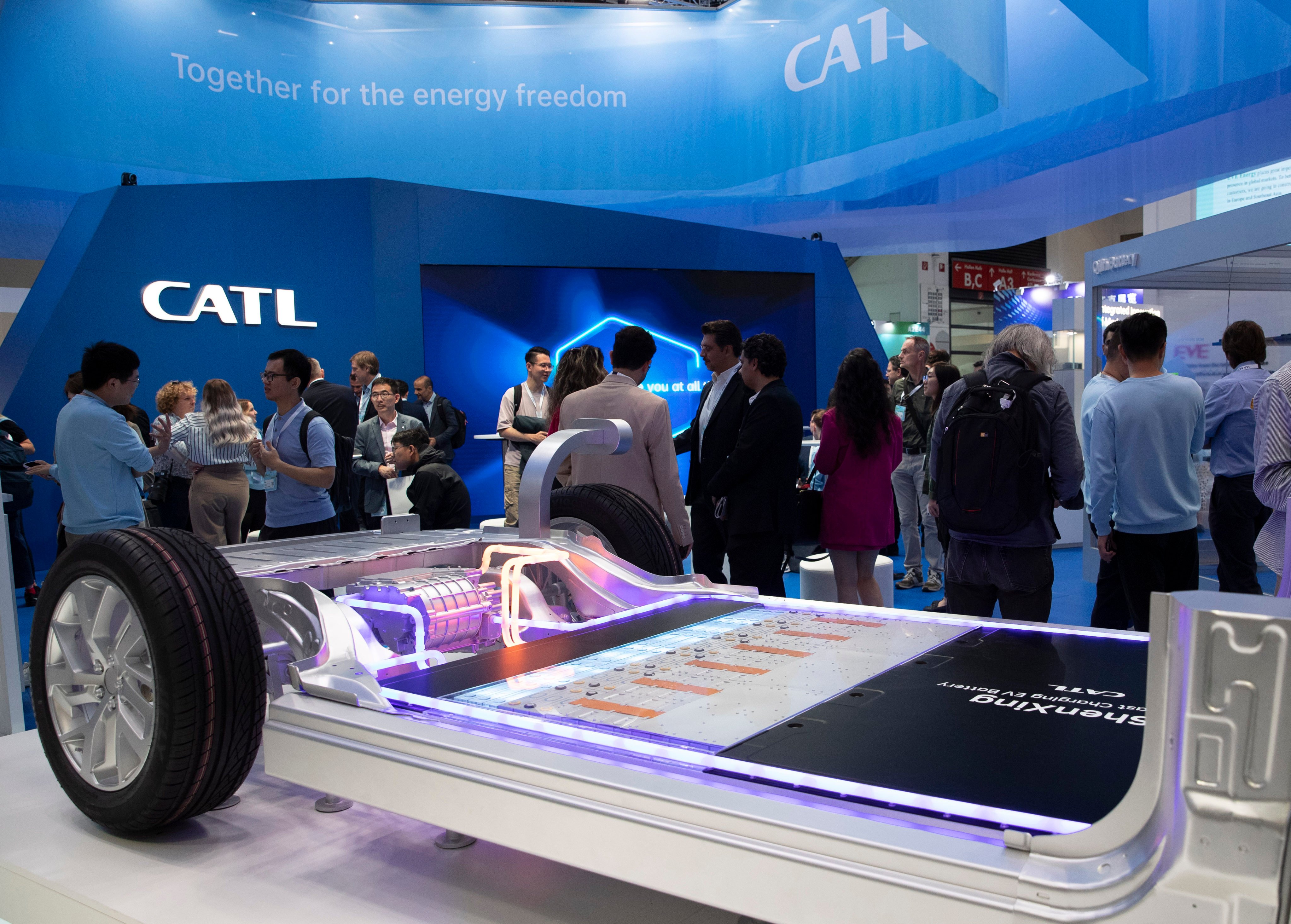 CATL’s superfast charging battery Shenxing is displayed at the  International Motor Show in Munich, Germany, in September last year. Photo: Xinhua