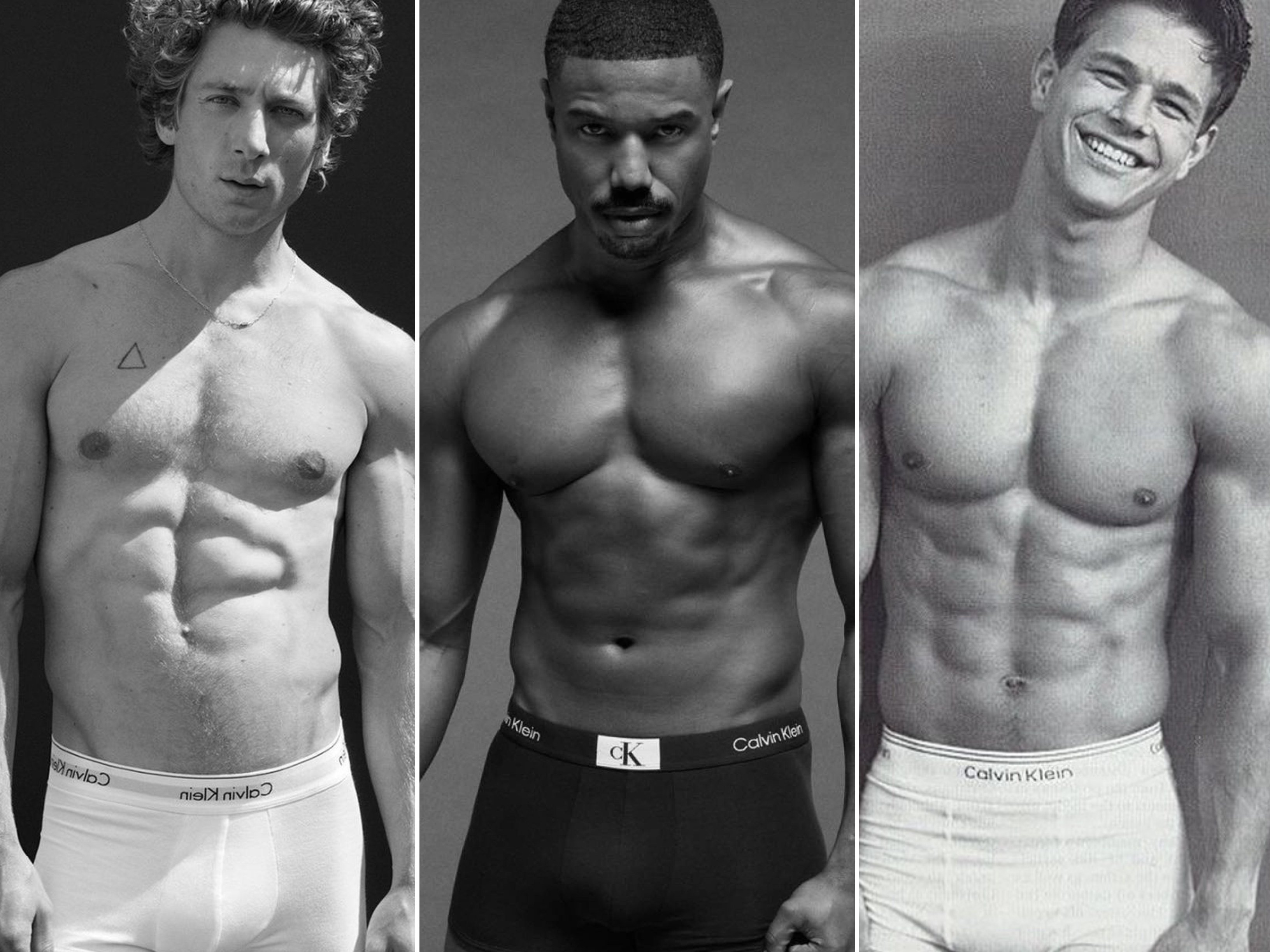 Jeremy Allen White, Michael B. Jordan and Mark Wahlberg are among the famous names to have appeared in iconic Calvin Klein underwear campaigns over the years. Photos: @vintagevirgin, @calvinklein/Instagram