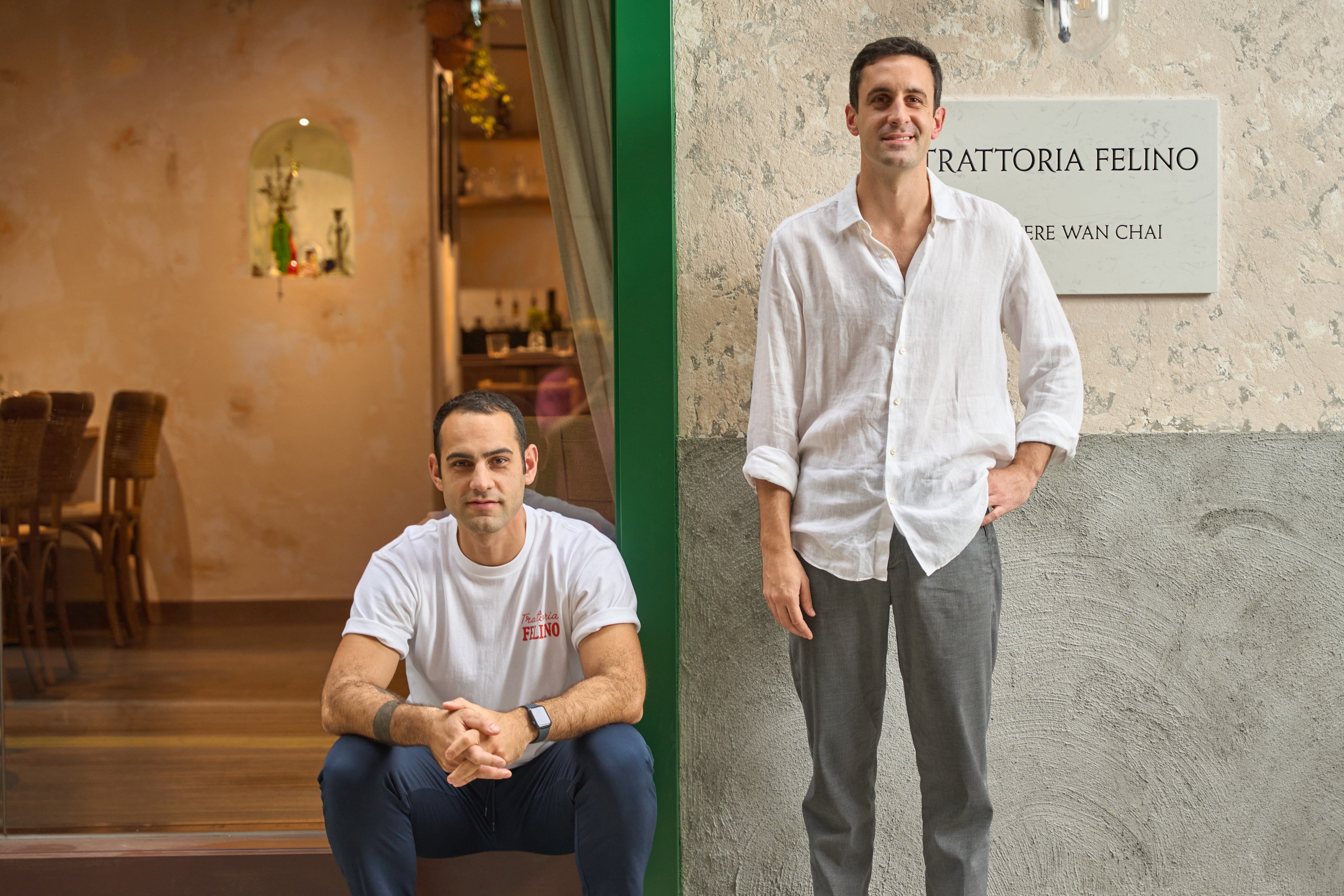 Marcello Scognamiglio (left) and Felix De Arriaga have opened Trattoria Felino,  a Neapolitan restaurant in Wan Chai in a spot where a few food ventures have come and gone in recent years. Photo: Trattoria Felino