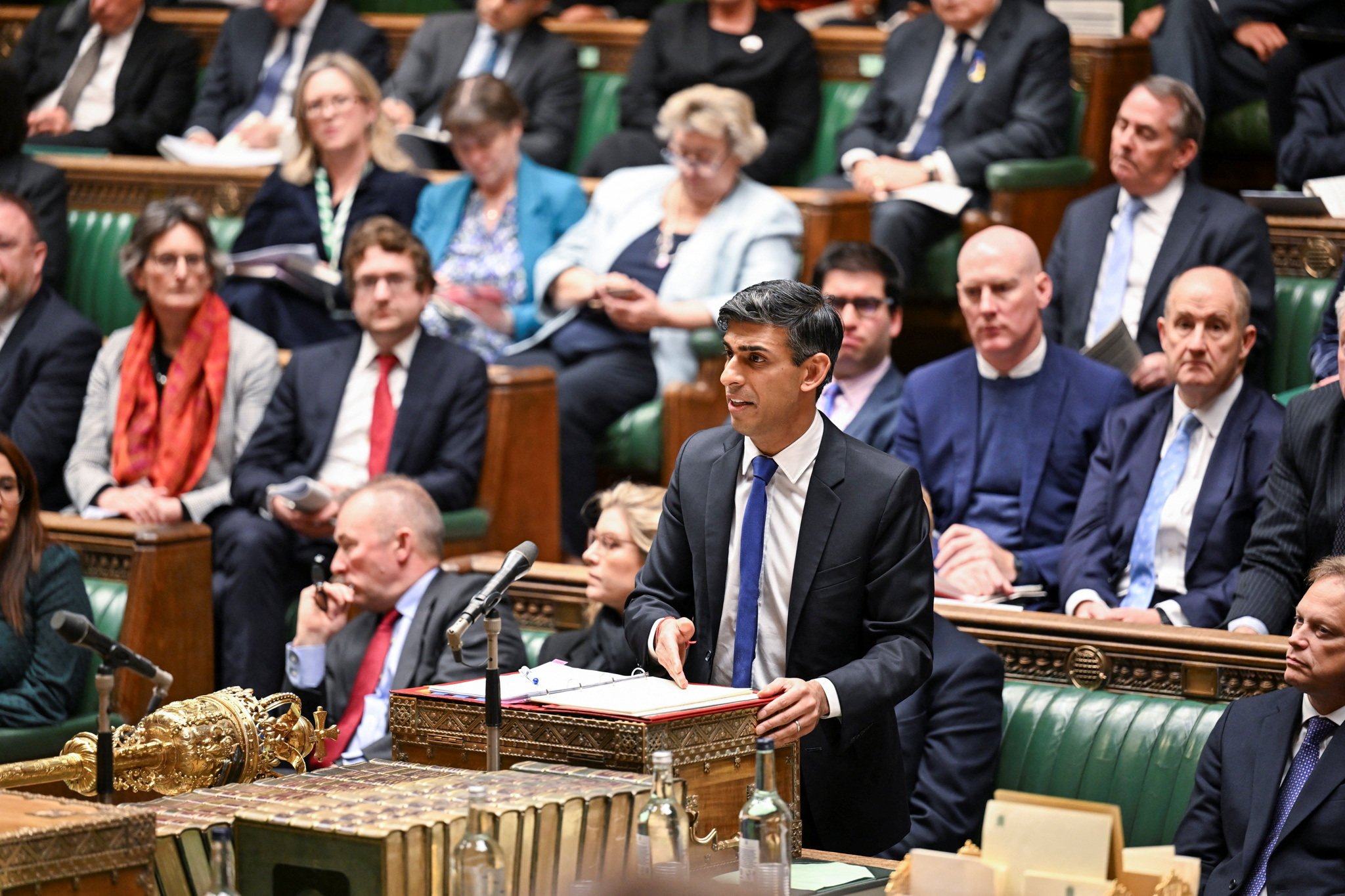 Britain’s Prime Minister Rishi Sunak in the House of Commons, London on Monday. Photo: UK Parliament / Jessica Taylor / Handout via Reuters
