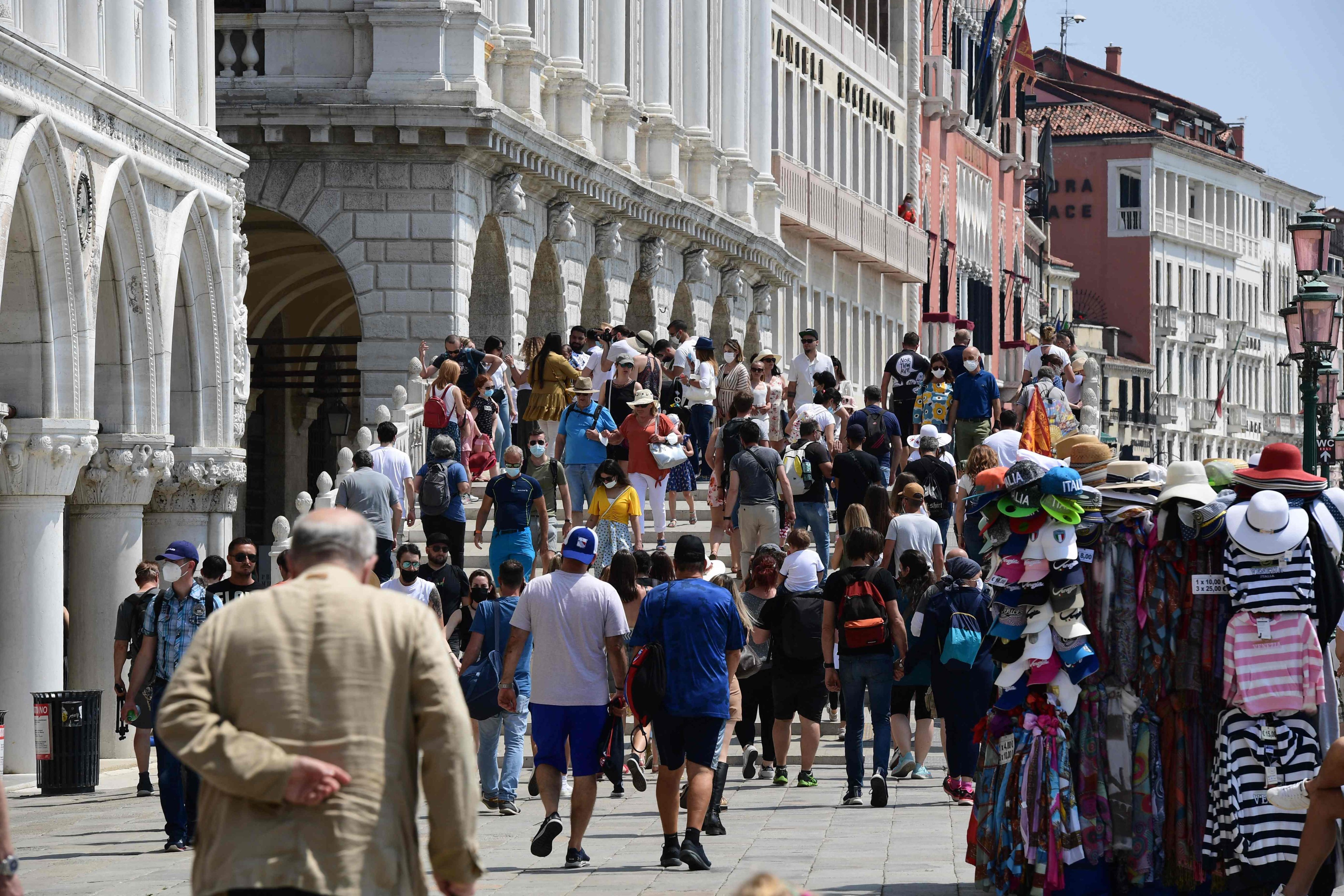 Venice has started issuing day tickets for tourists to reduce overtourism. The US$5.50 tickets are available online, and visitors caught without a permit could face a fine of €50 to €300. Photo: AFP