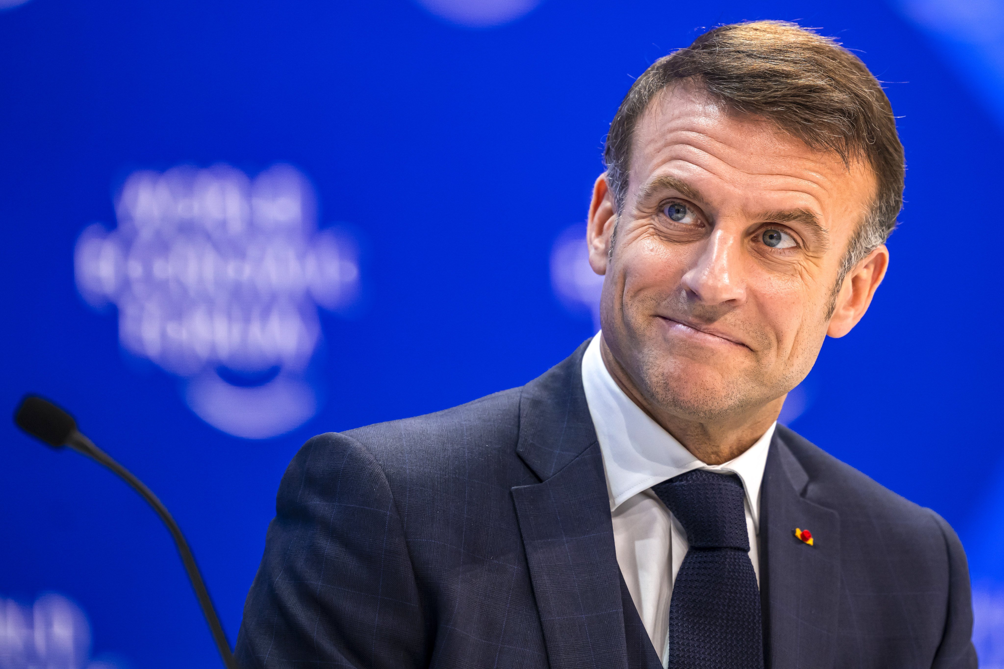 French President Emmanuel Macron has told the World Economic Forum in Davos that Europe should not be dependent on China or the US. Photo: EPA-EFE