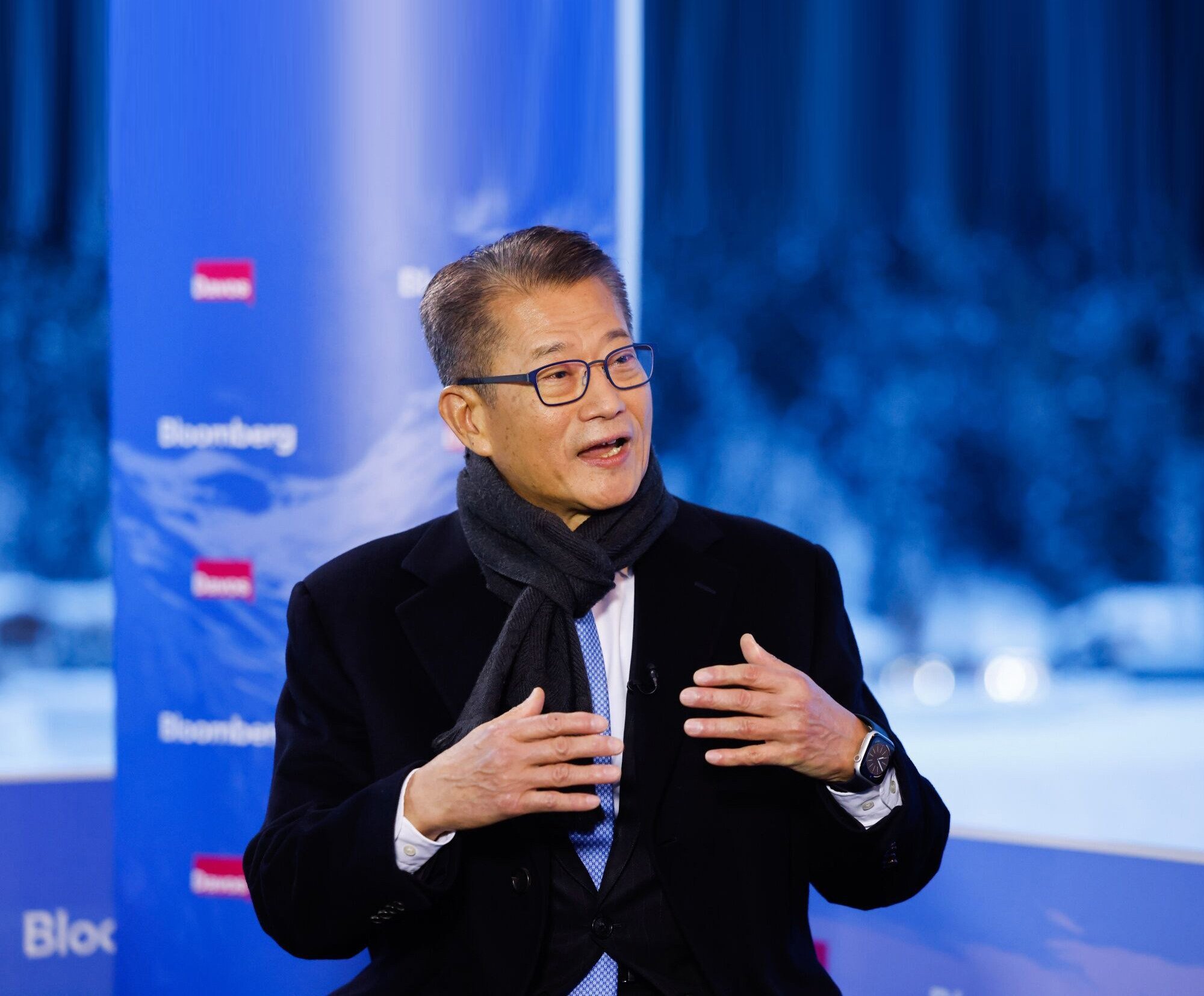 Hong Kong finance chief Paul Chan attends the World Economic Forum in Davos, Switzerland. He stressed that his discussion with leaders remained focused on business opportunities. Photo: Bloomberg