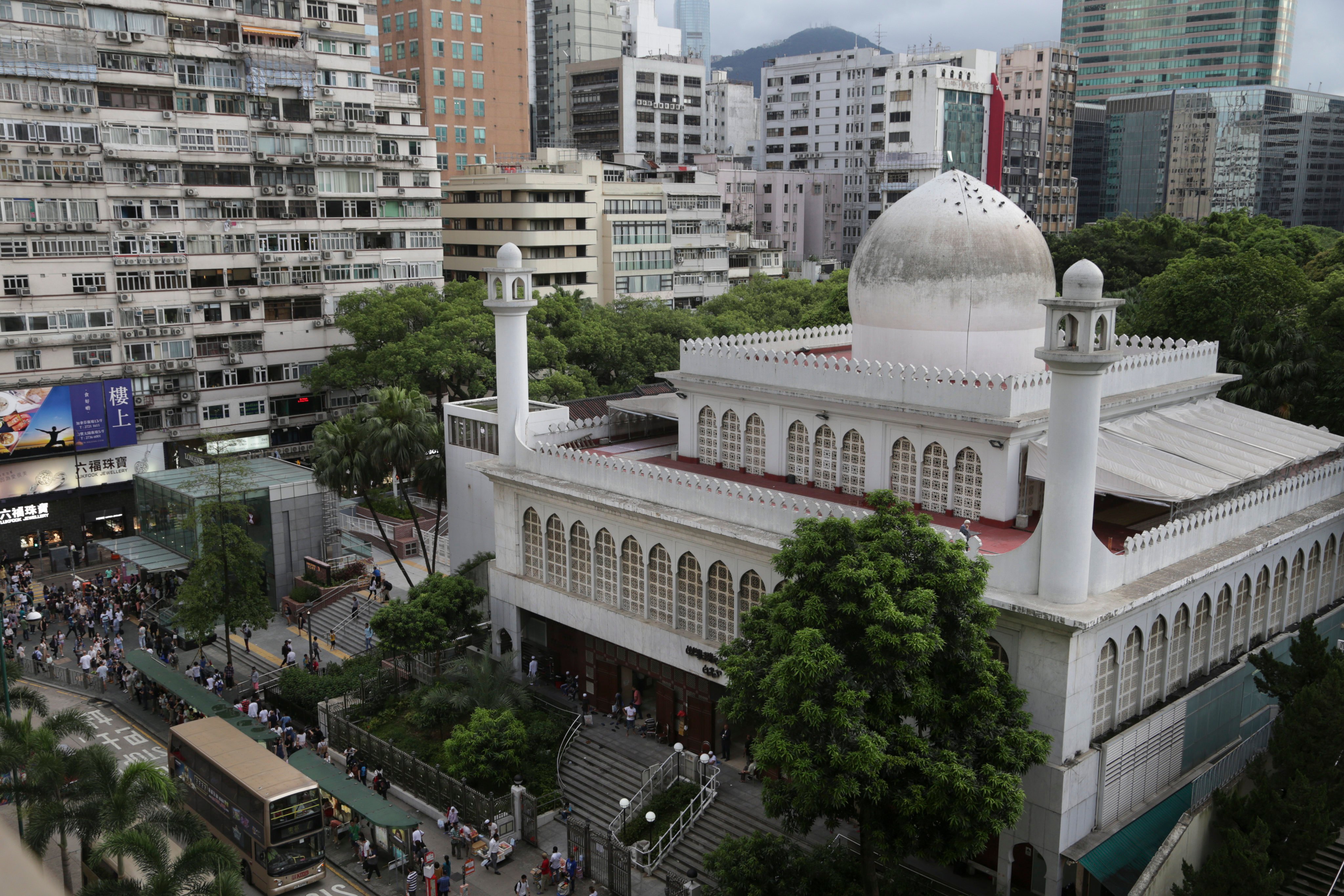Exterior of the Kowloon Mosque, Nathan Road in Tsim Sha Tsui. Hong Kong is home to 300,000 Muslims. Photo: James Wendlinger