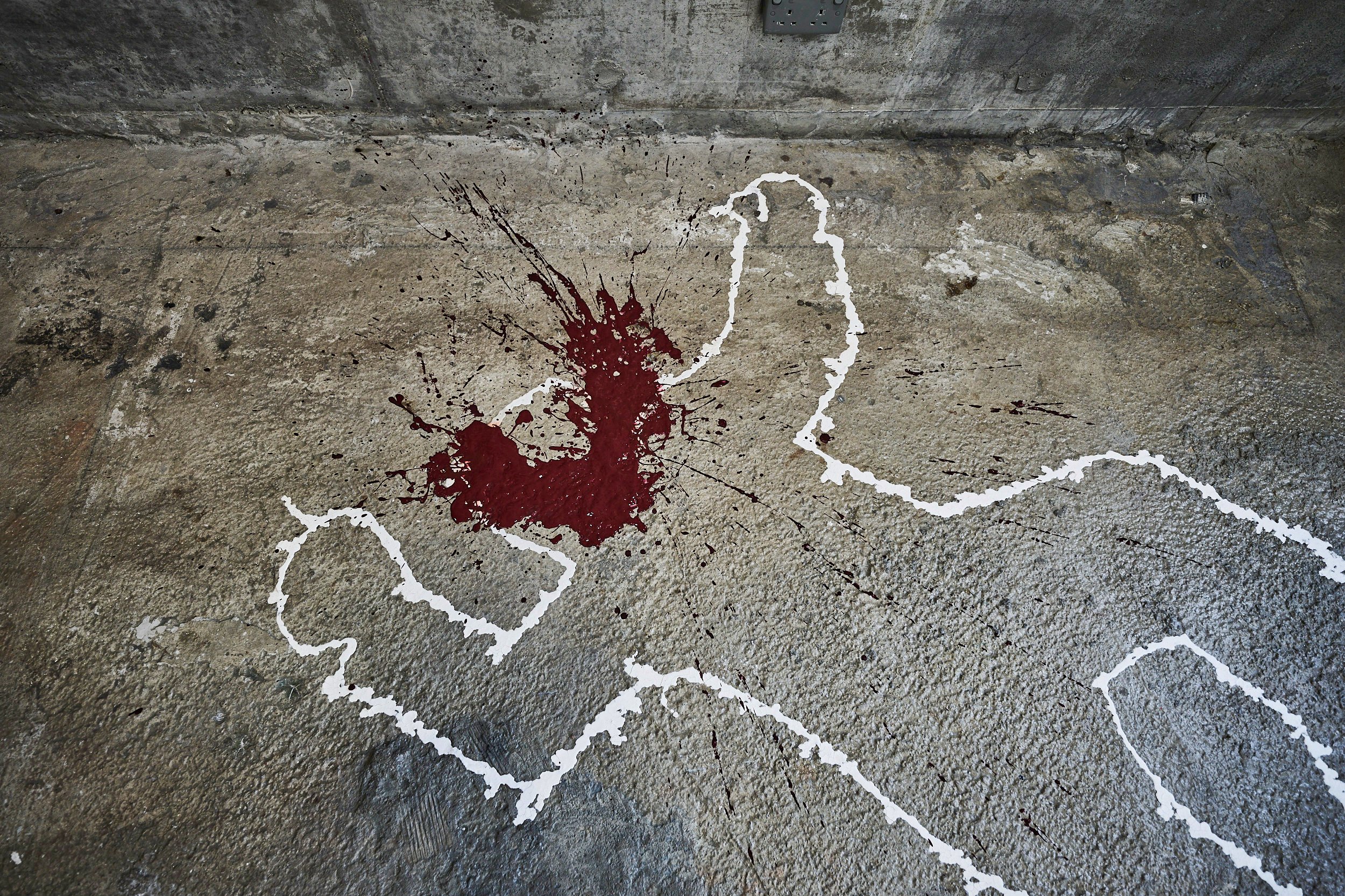 A Richard Hambleton “murder scene”. An exhibition of works by the late artist, a pioneer of New York’s street art scene who is often grouped with giants of modern art such as Keith Haring and Jean-Michel Basquiat, is now on show in Hong Kong. Photo: Courtesy of HKwalls
