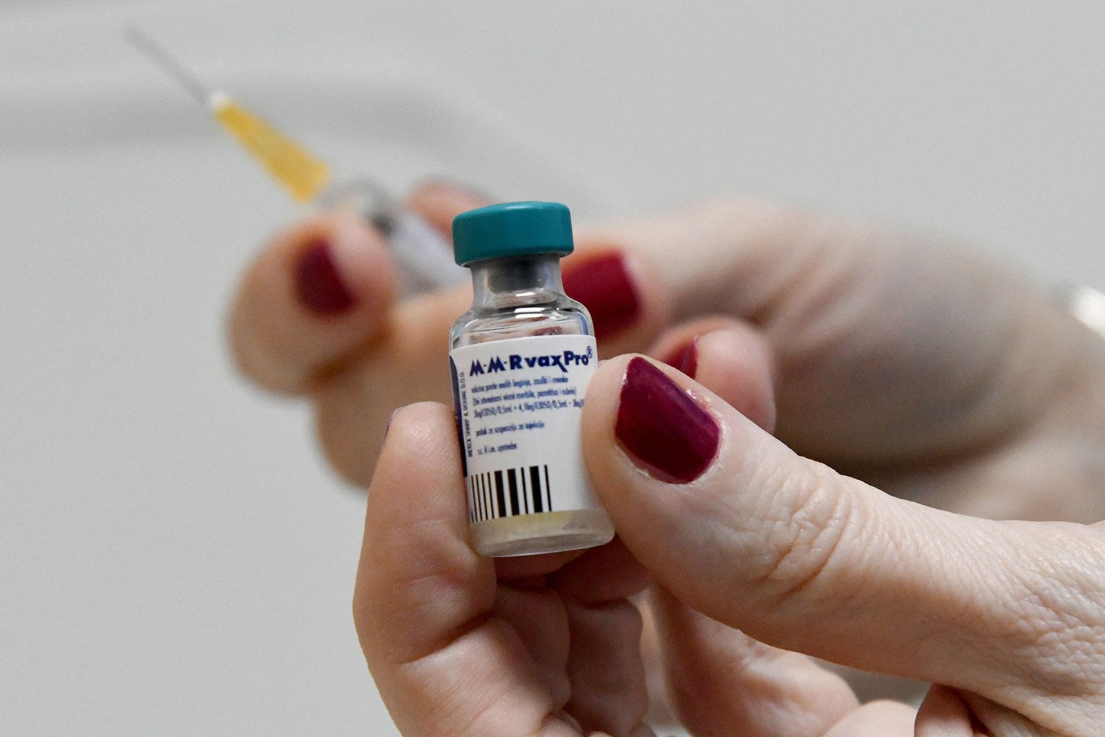 A health worker prepares a measles vaccine in a Montenegro hospital in February 2020. Photo: TNS 