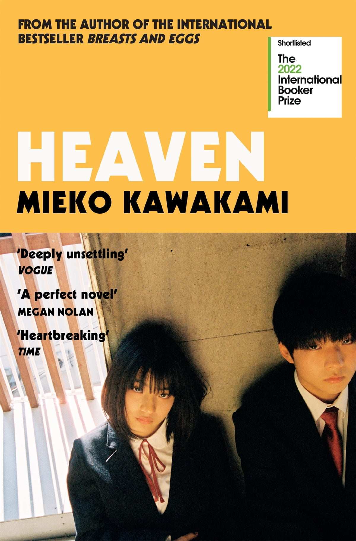 Detail from the cover of Mieko Kawakami’s novel “Heaven”, one of the Japanese novels in English translation that have seen a surge in popularity in the UK. 