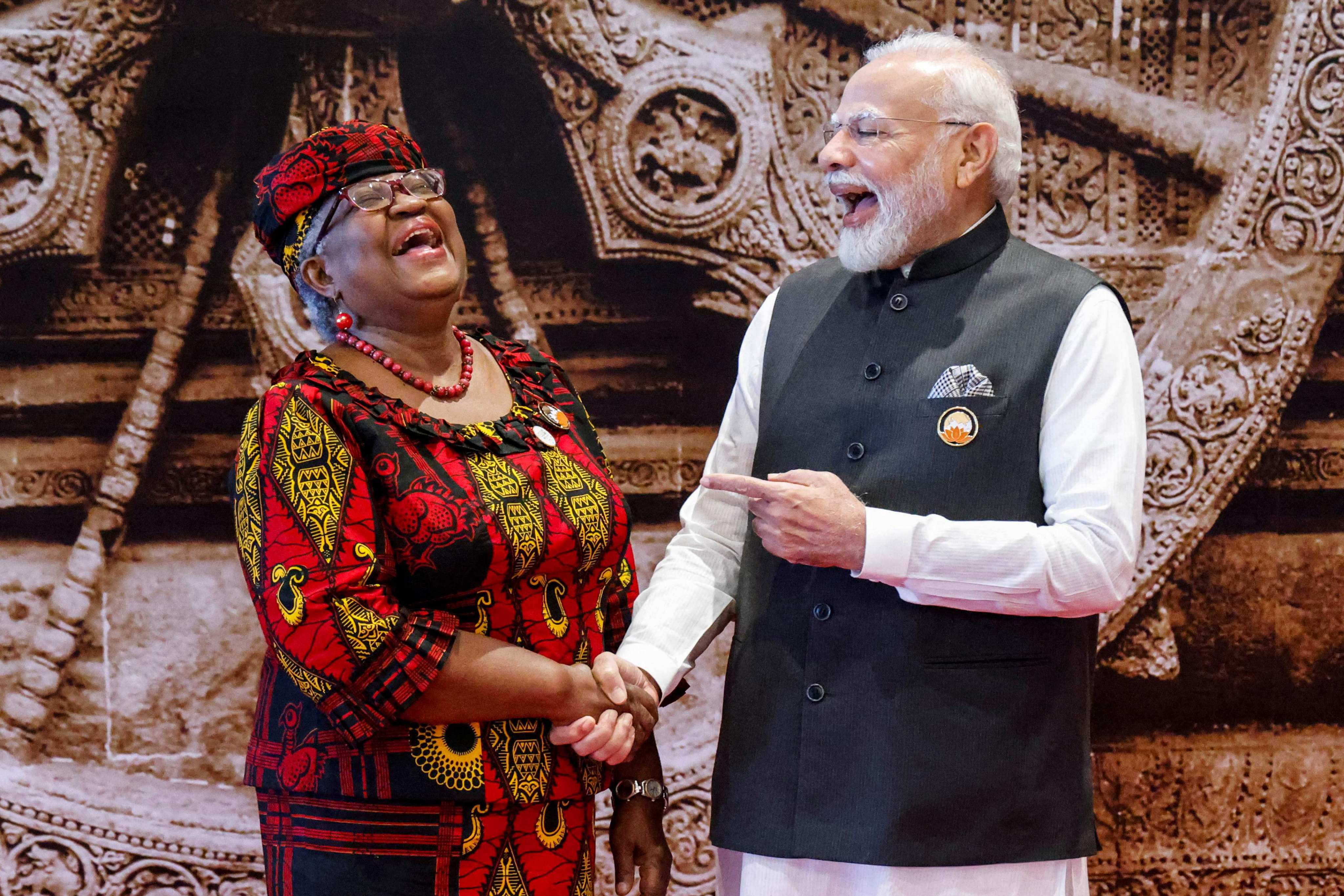 Indian Prime Minister Narendra Modi with WTO director general Ngozi Okonjo-Iweala ahead of the G20 Summit in New Delhi on September 9 last year. The state of the WTO reflects the lack of global cooperation and compromise. Photo: AFP