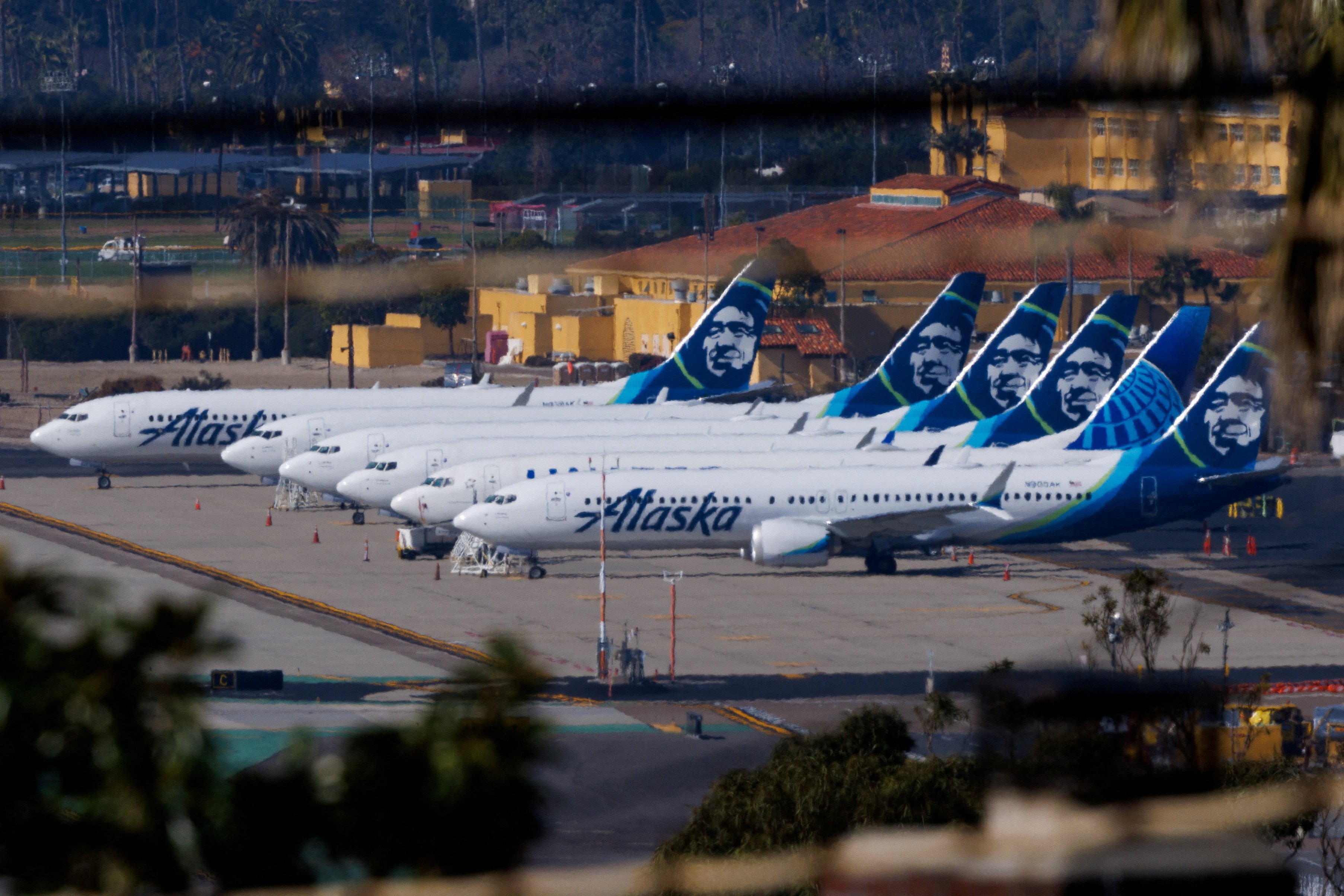 Alaska Airlines planes at the airport in San Diego, California as the National Transportation Safety Board continues its investigation of the Boeing 737 MAX 9 aircraft. Photo: Reuters