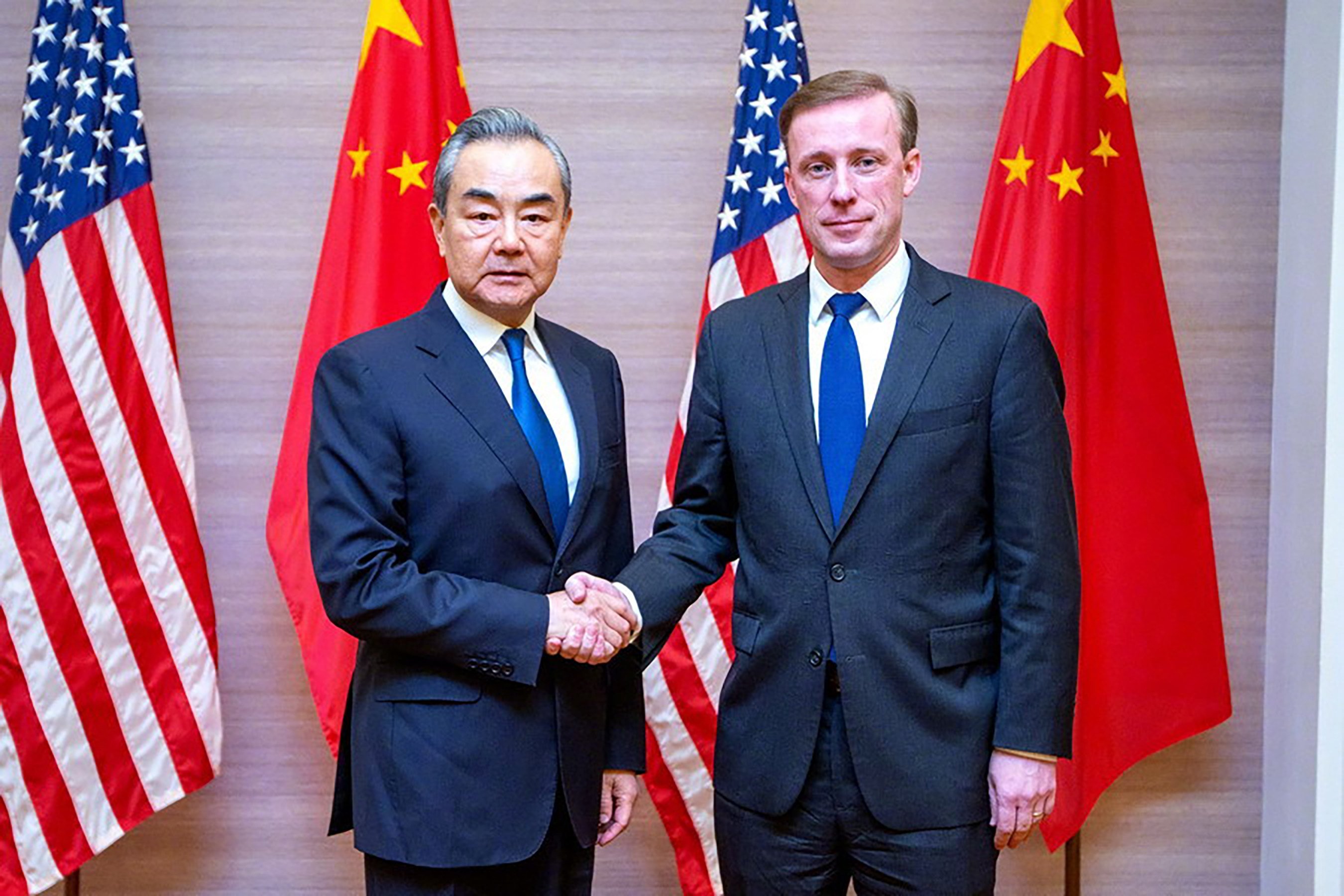 Chinese Foreign Minister Wang Yi and US national security adviser Jake Sullivan meet in Bangkok. Photo: China’s Foreign Ministry