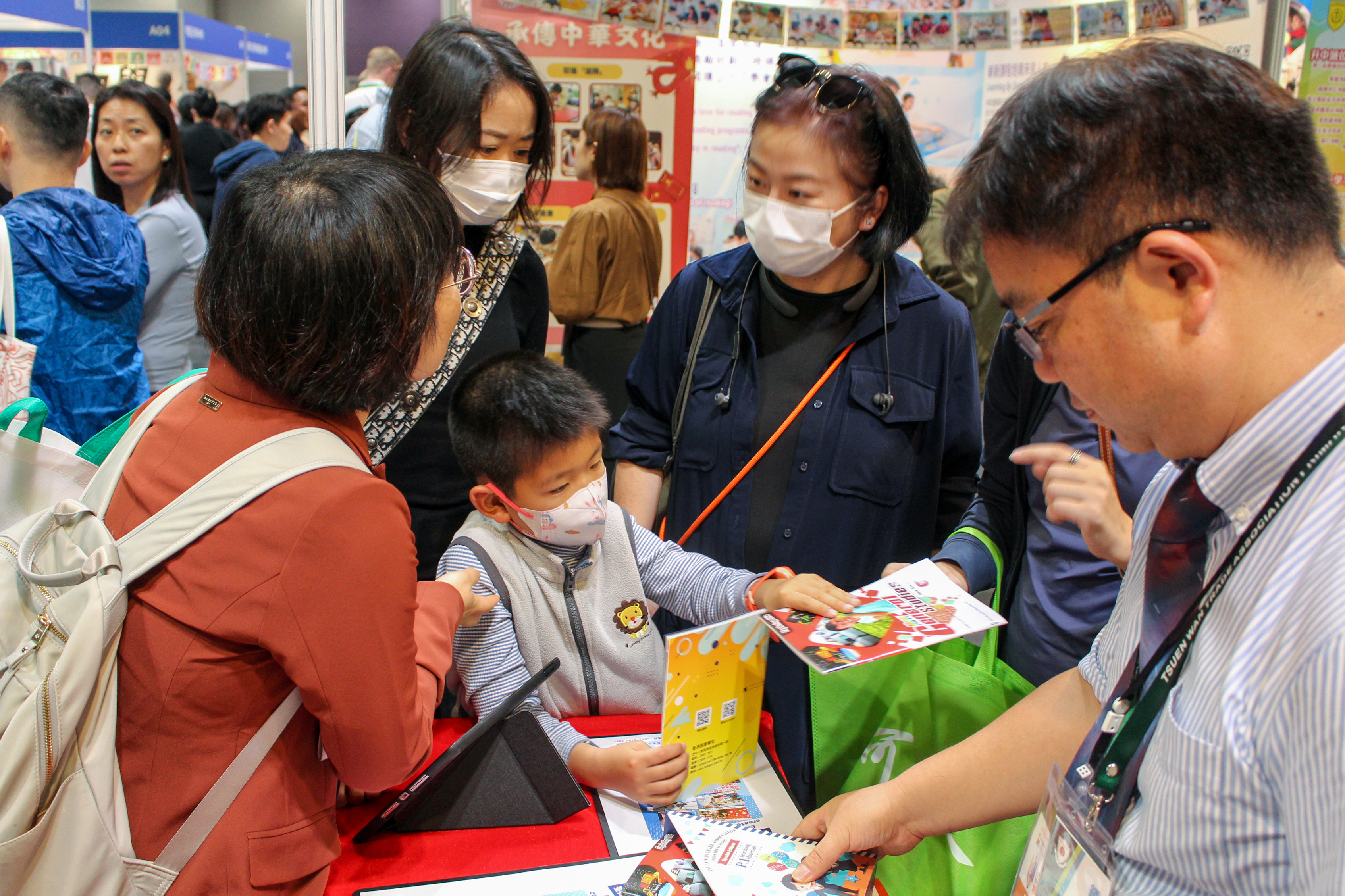 Parents bring their children to the education-themed expo held in Hong Kong in December. Photo: Jack Deng