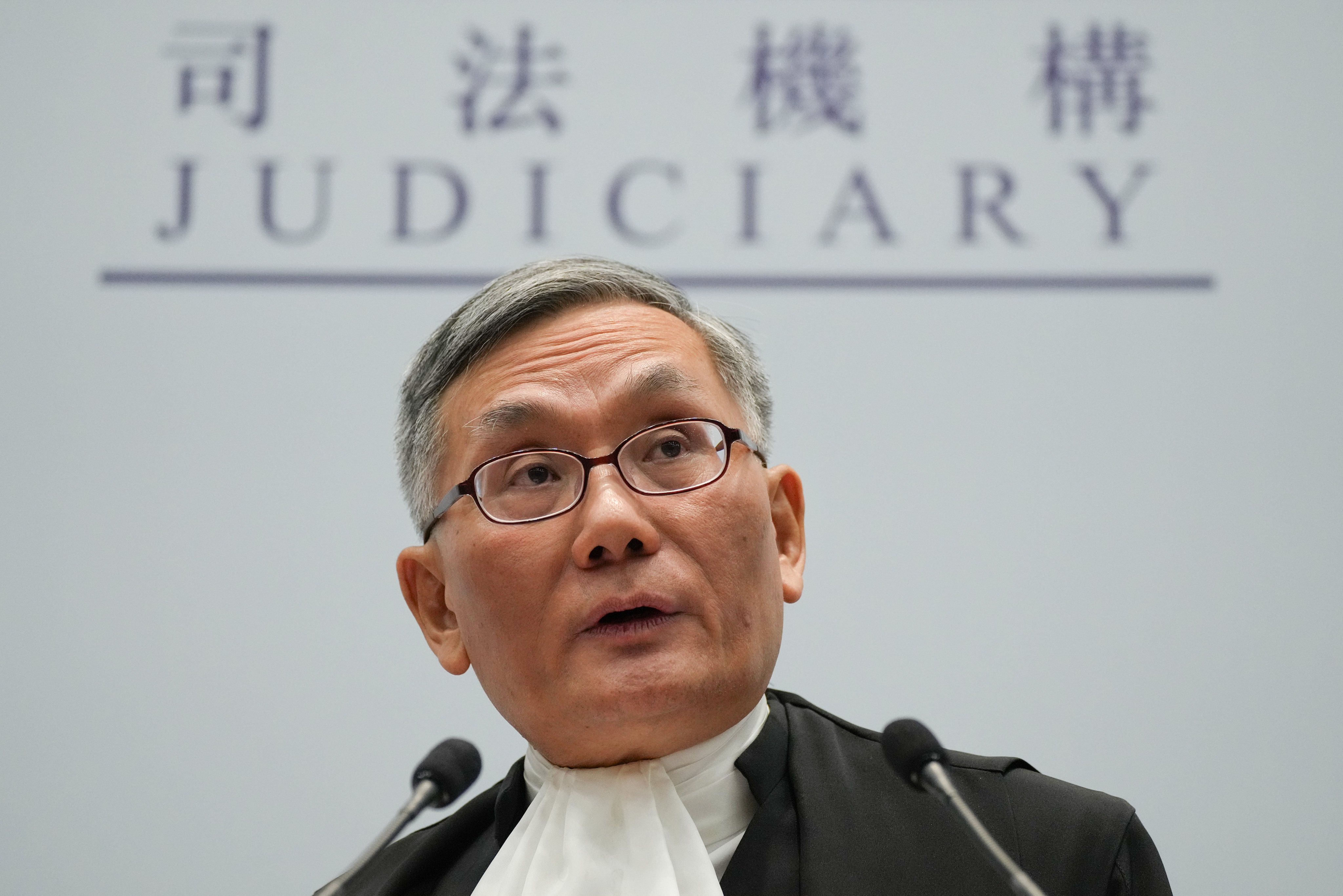 Chief Justice of the Court of Final Appeal Andrew Cheung Kui-nung meets the press after the ceremonial opening of legal year 2024 at the Hong Kong City Hall. Photo: Elson Li