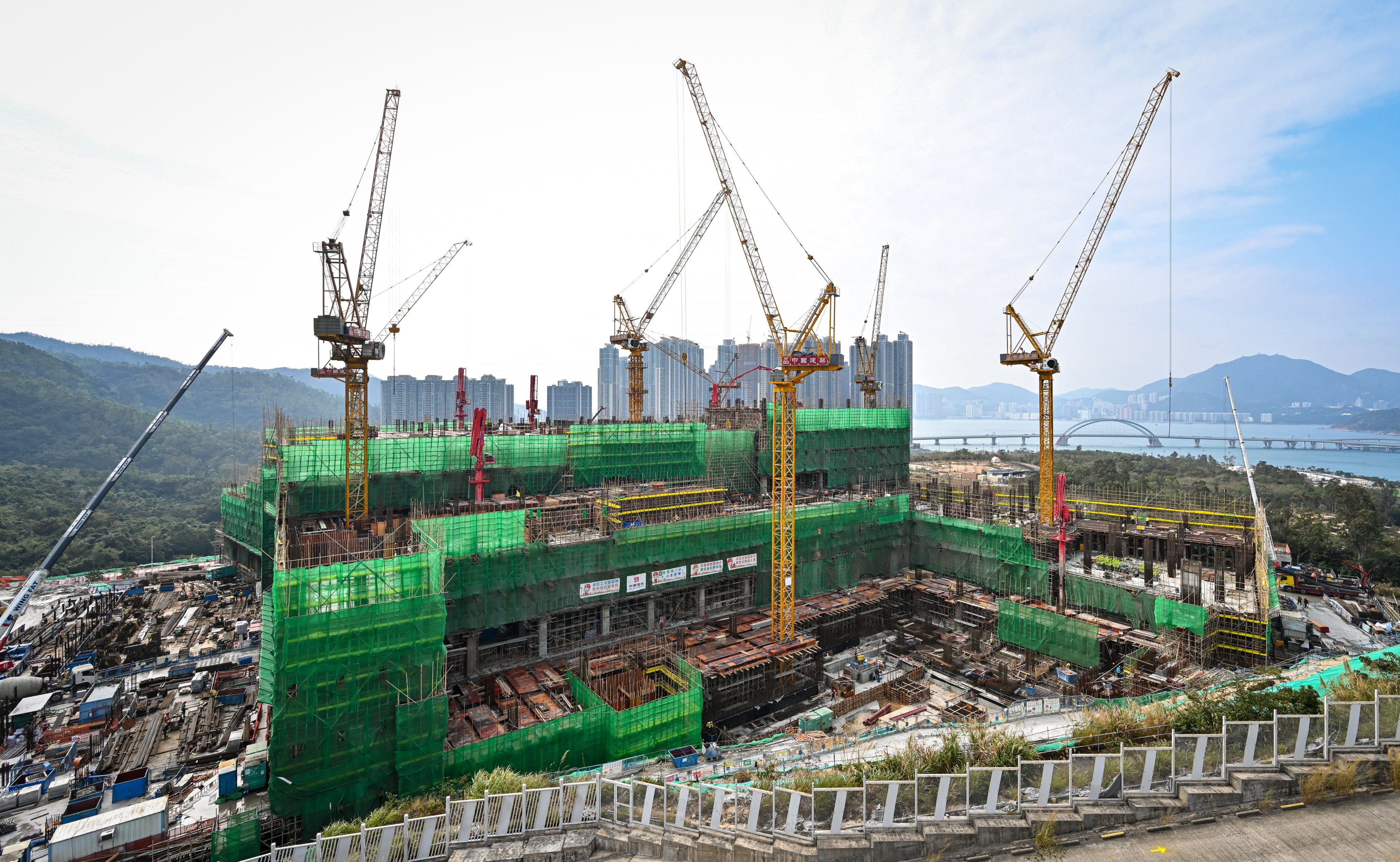 The hospital under construction in Tseung Kwan O. The facility is set to open in late 2025. Photo: SCMP