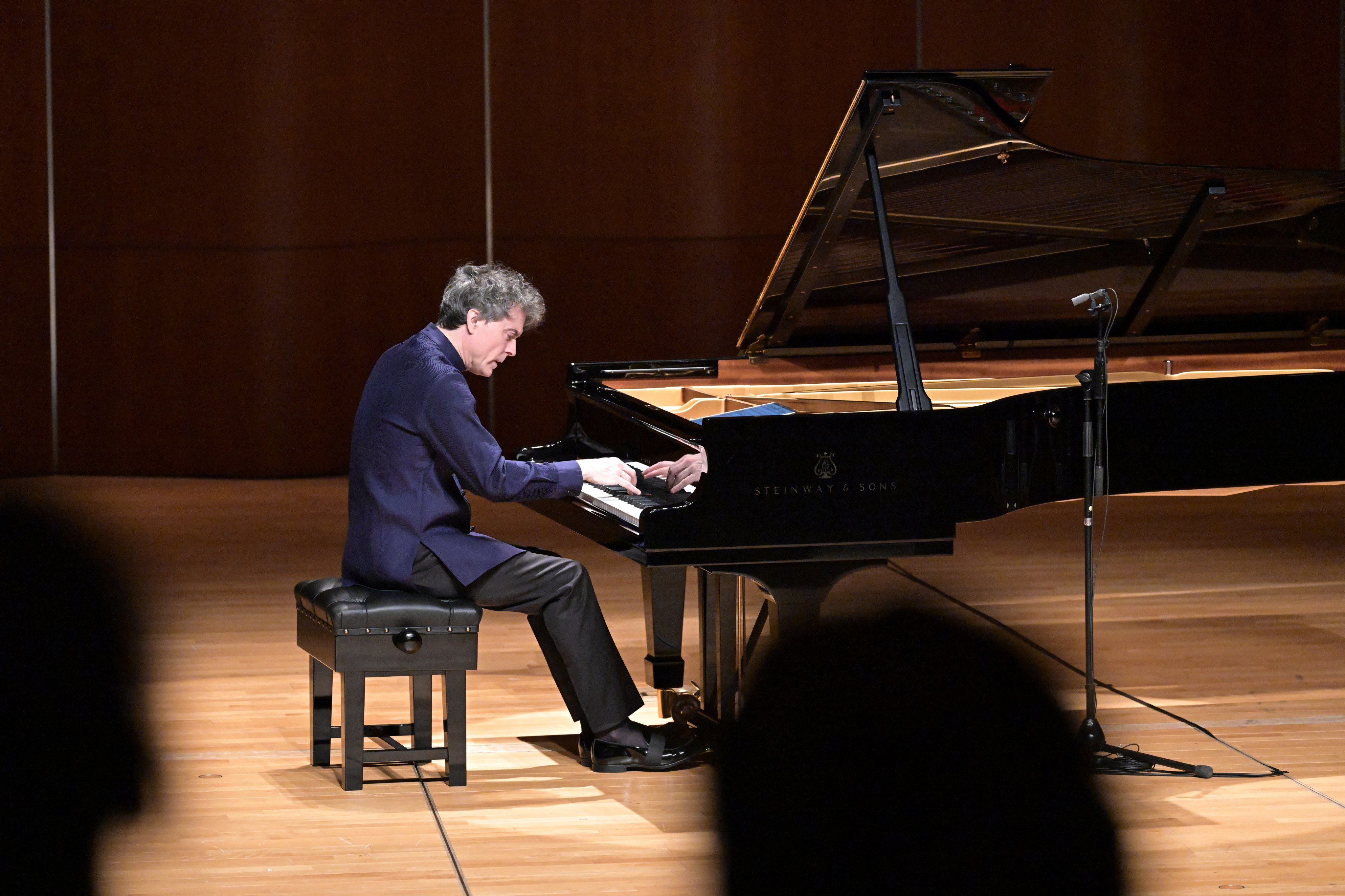 Pianist Paul Lewis performs during the fourth and final part of the “Schubert’s 12 Piano Sonatas with Paul Lewis” concert series at the Grand Hall, Lee Shau Kee Lecture Centre, University of Hong Kong on January 28, 2024. Photo: chungsum/HKU Muse