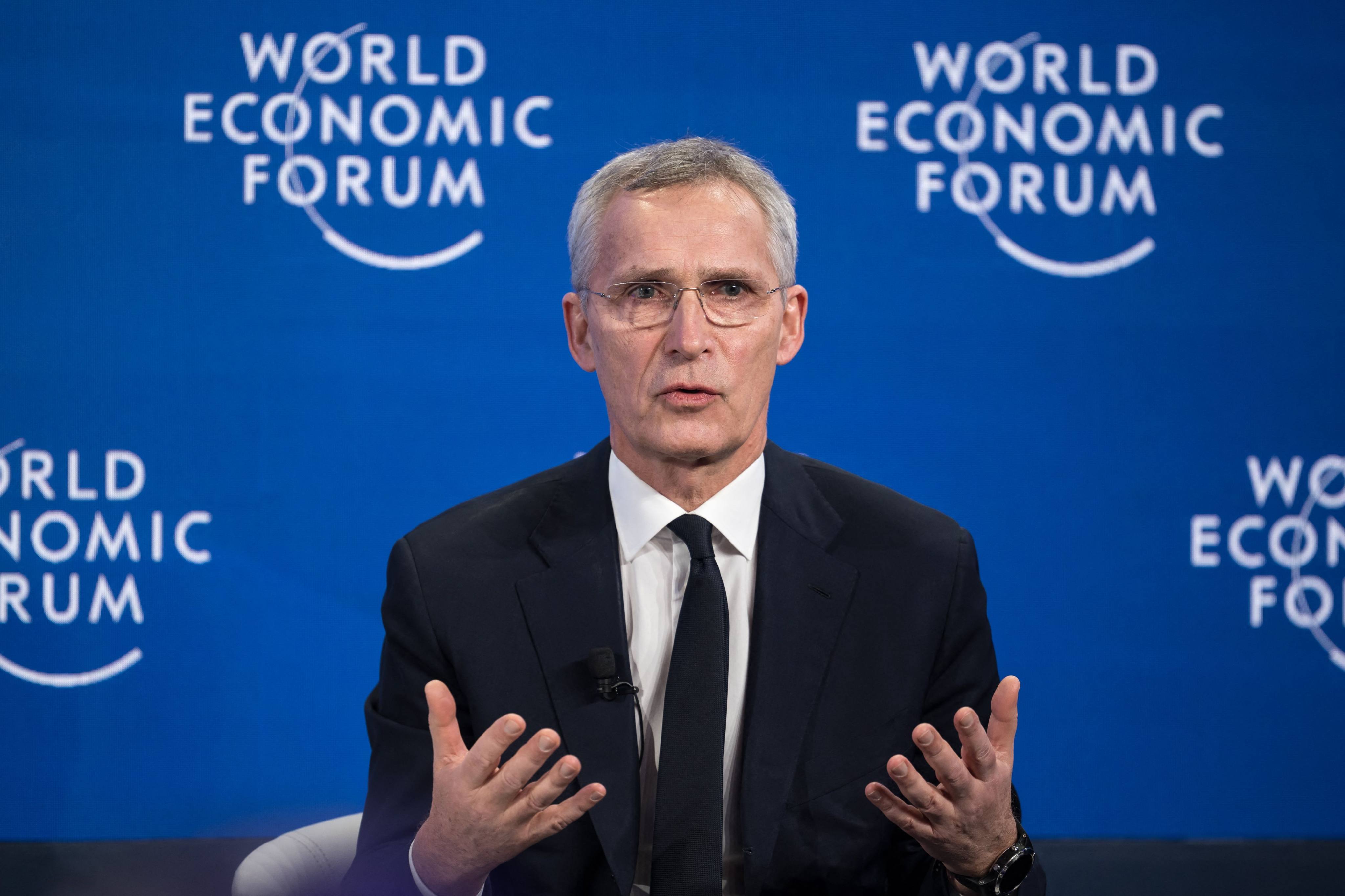 NATO Secretary General Jens Stoltenberg attends a session during the World Economic Forum (WEF) annual meeting in Davos on January 16, 2024. Photo: AFP