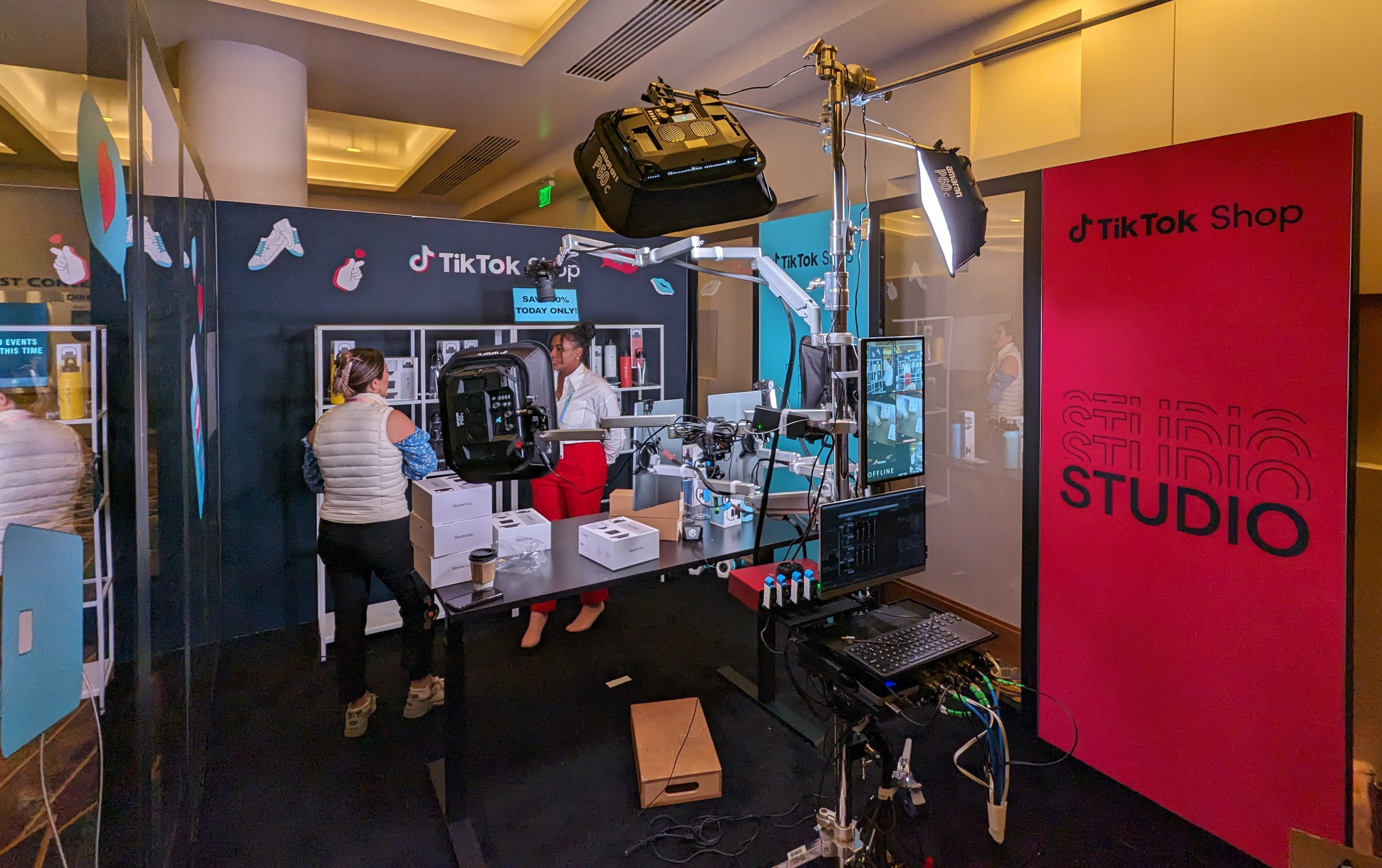 TikTok Shop and an online influencer prepare for a live-streaming session of selling goods from the Consumer Electronics Show (CES) at the Aria Resort & Casino in Las Vegas on January 10, 2024. Photo: SCMP / Matt Haldane