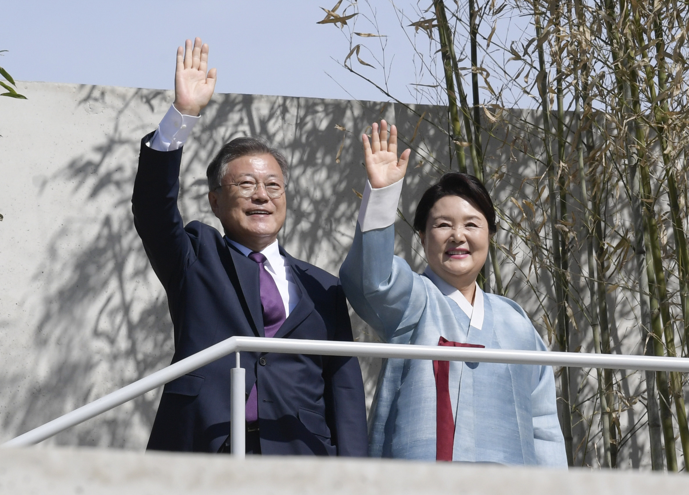 Former South Korean President Moon Jae-in and his wife Kim Jung-sook on May 10, 2022. Photo: YNA/dpa