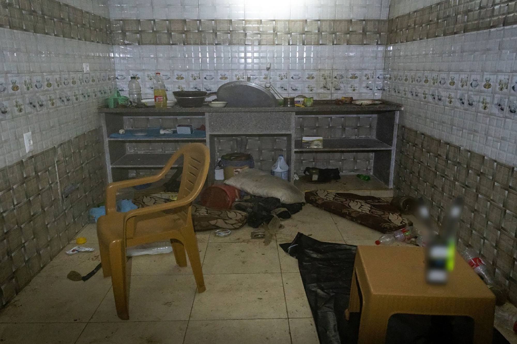 A photo released on January 21 shows a room that Israeli forces said they discovered during a raid in an underground tunnel in Khan Younis. Photo: Israeli Army via AFP