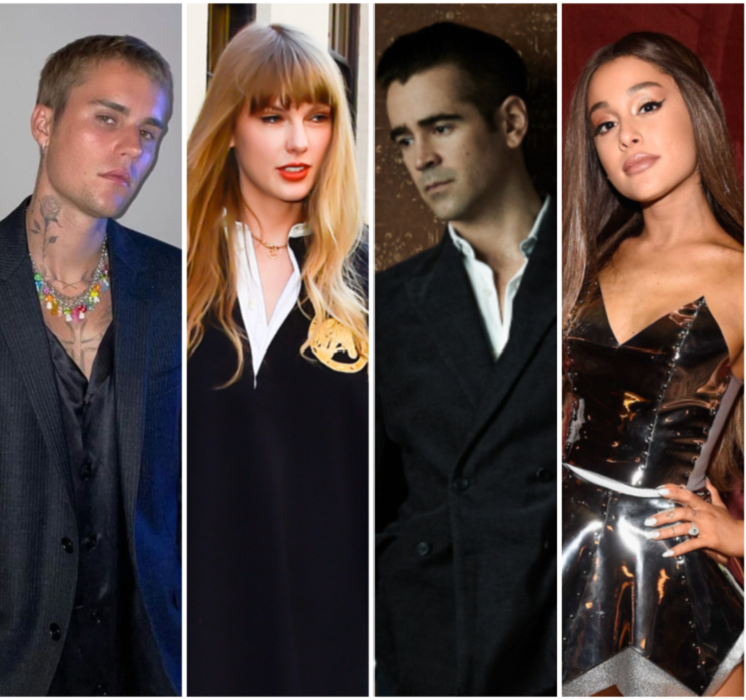 The downside of fame: Justin Bieber, Taylor Swift, Colin Farrell and Ariana Grande have all suffered distress at the hands of stalkers. Photos: Getty Images; @justinbieber/Instagram; GC Images; Brian Bowen Smith; WireImage
