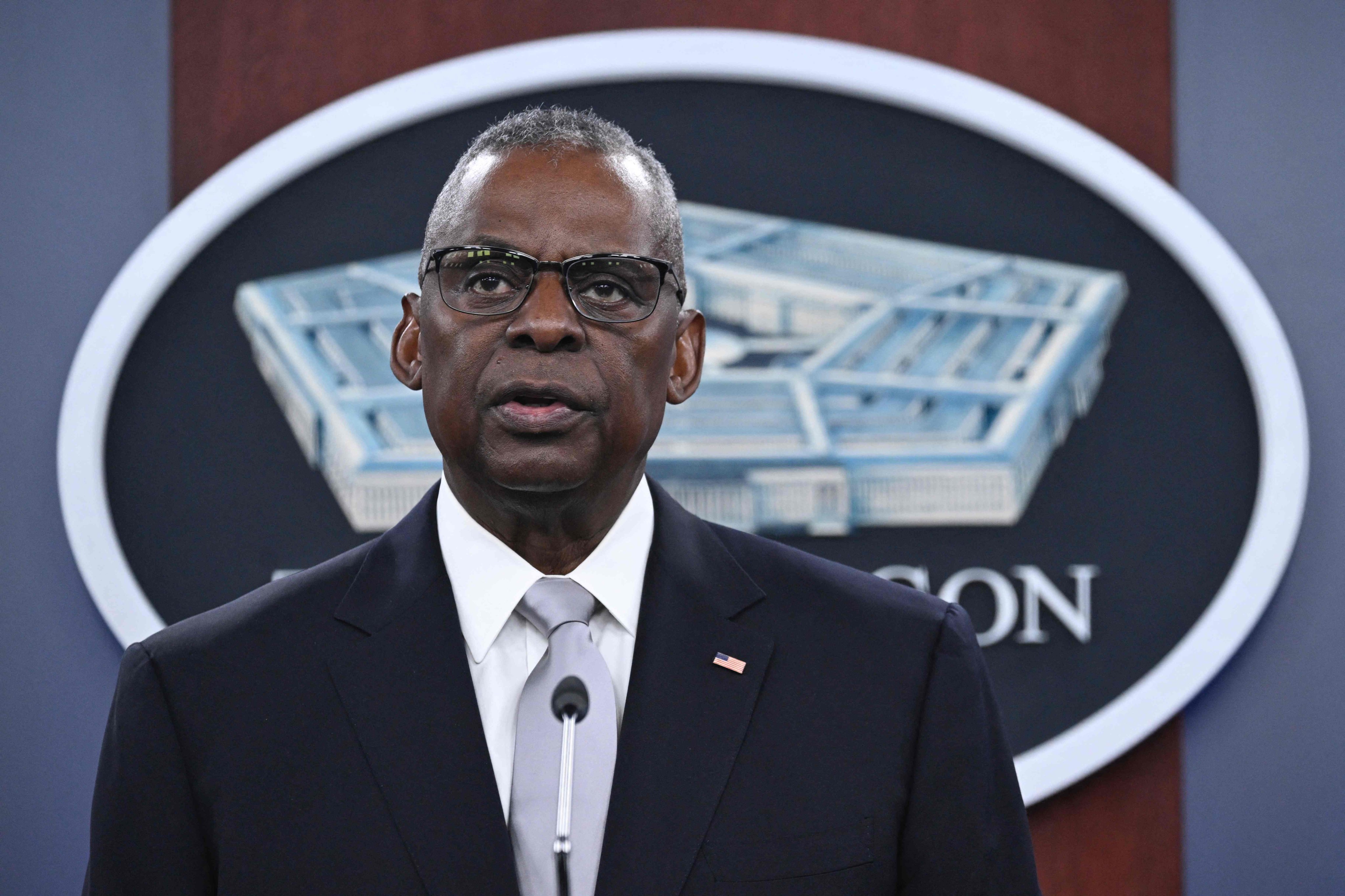 US Defence Secretary Lloyd Austin takes questions during a press conference at the Pentagon on Thursday. Photo: AFP