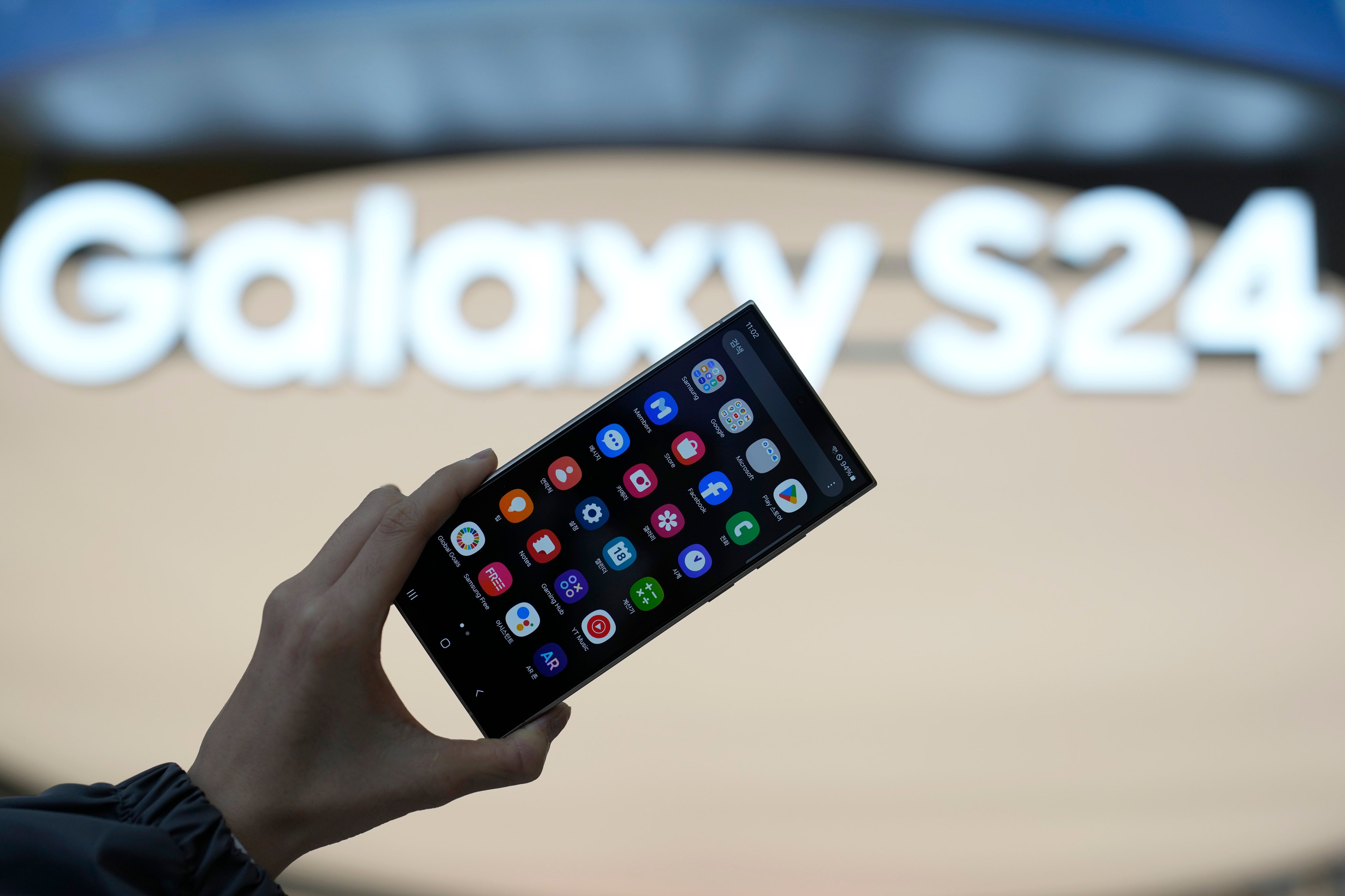 Samsung Electronics’ new Galaxy S24 Ultra smartphone. Photo: AP Photo