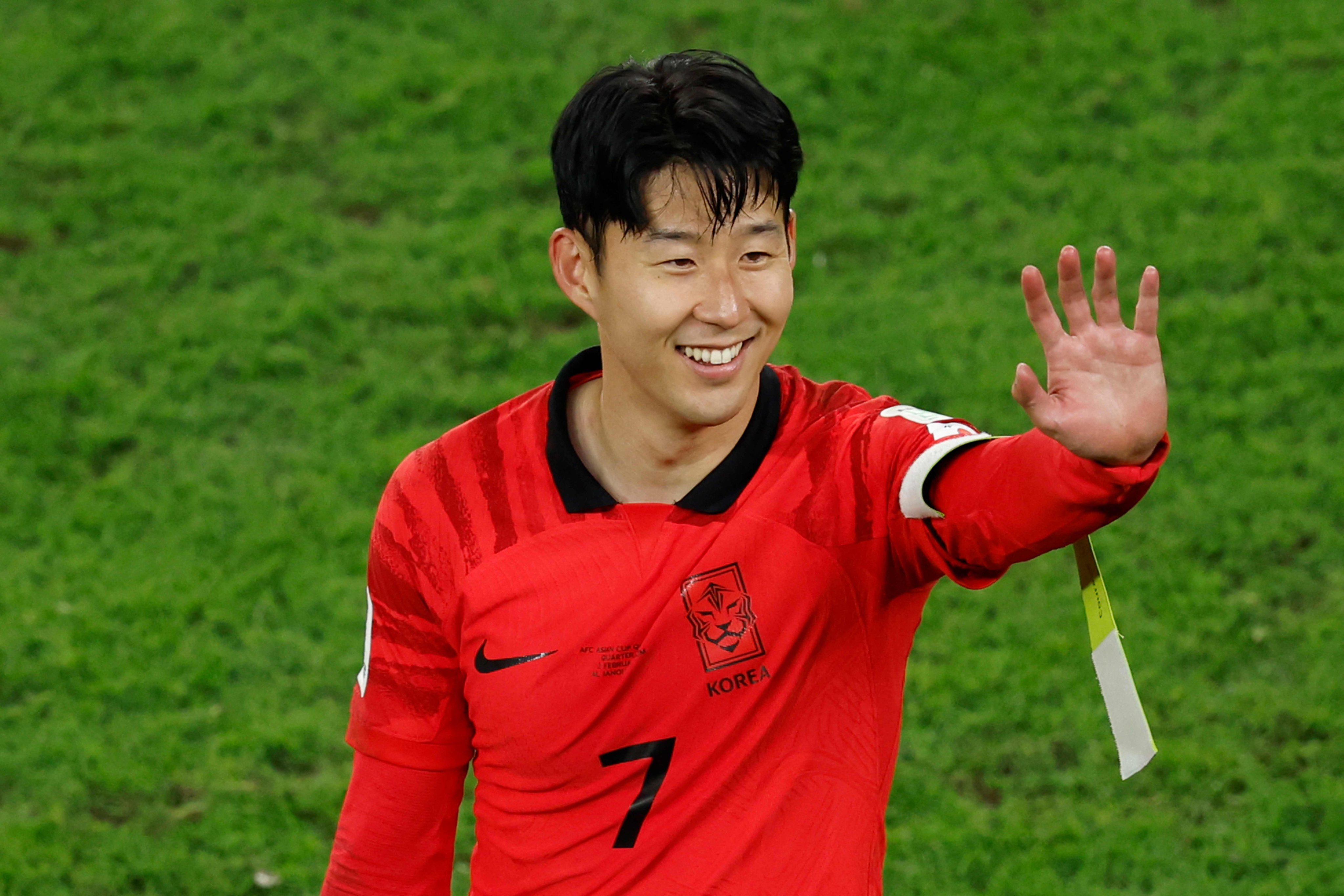 Son Heung-min can afford to smile after his quarter-final winner. Photo: AFP
