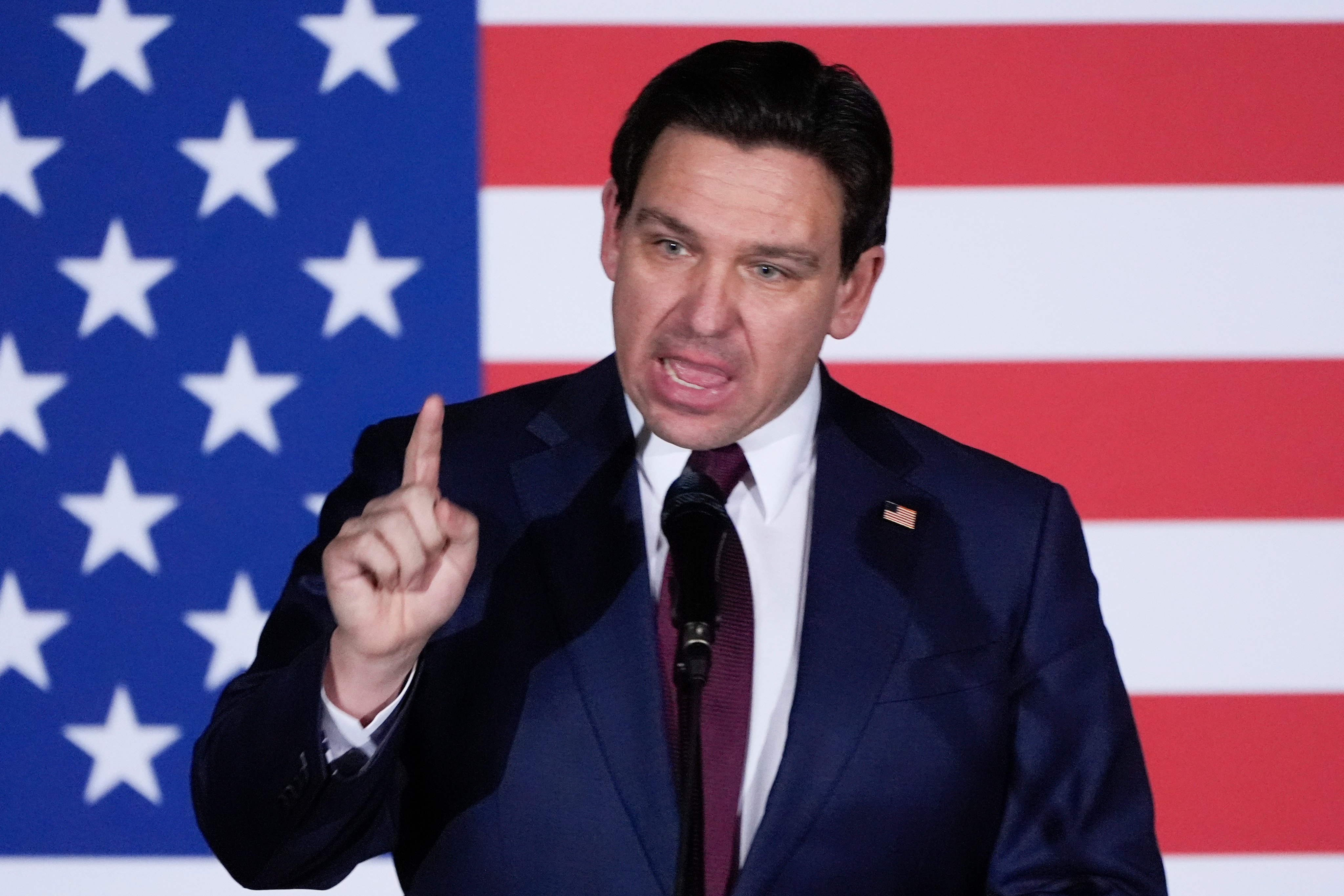 Florida Governor Ron DeSantis speaks in Iowa in January. The former 2024 Republican presidential candidate previously said the law would help protect Americans from the influence of the Chinese Communist Party. Photo: AP