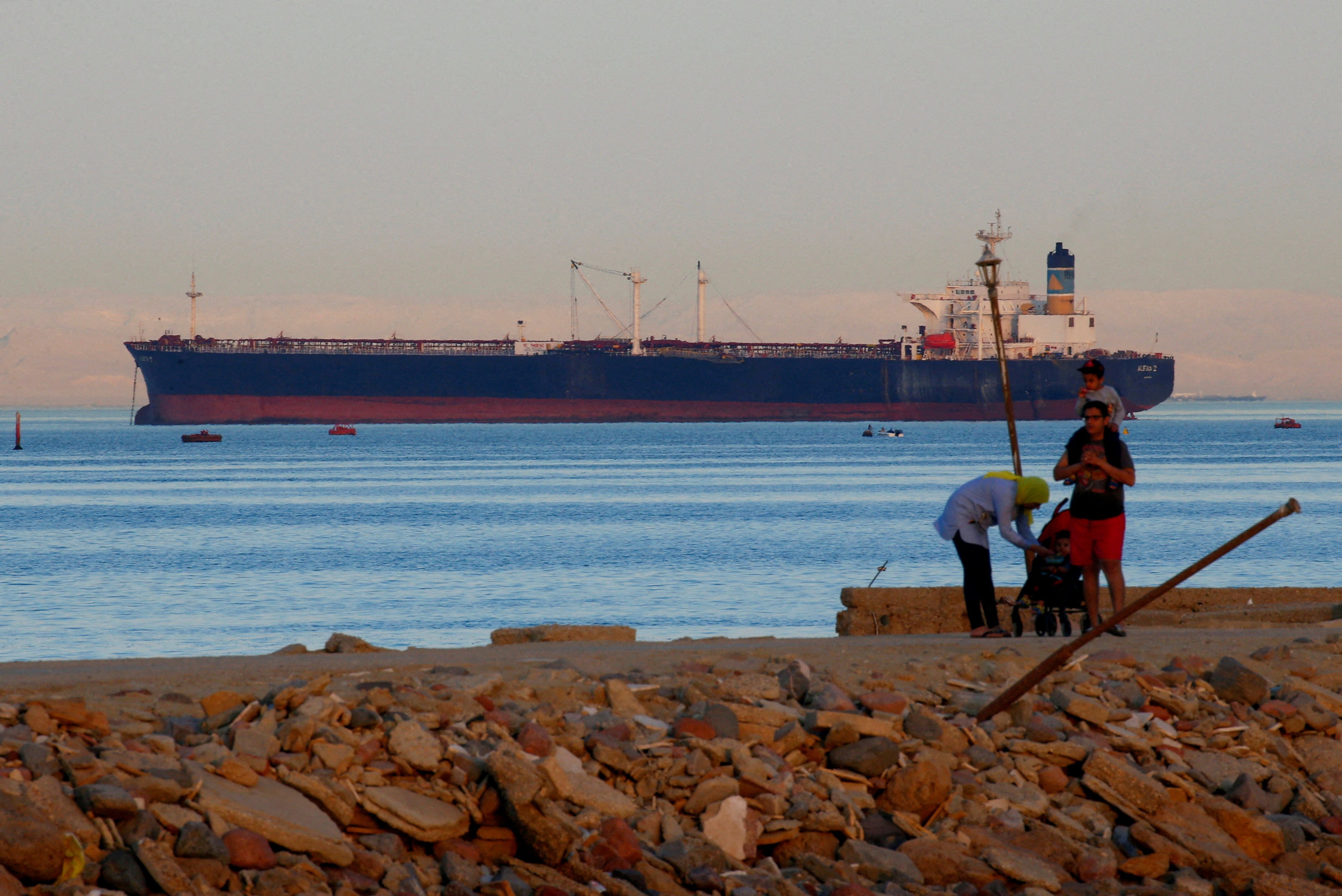 A container ship crosses the Gulf of Suez towards the Red Sea before entering the Suez Canal. File photo: Reuters